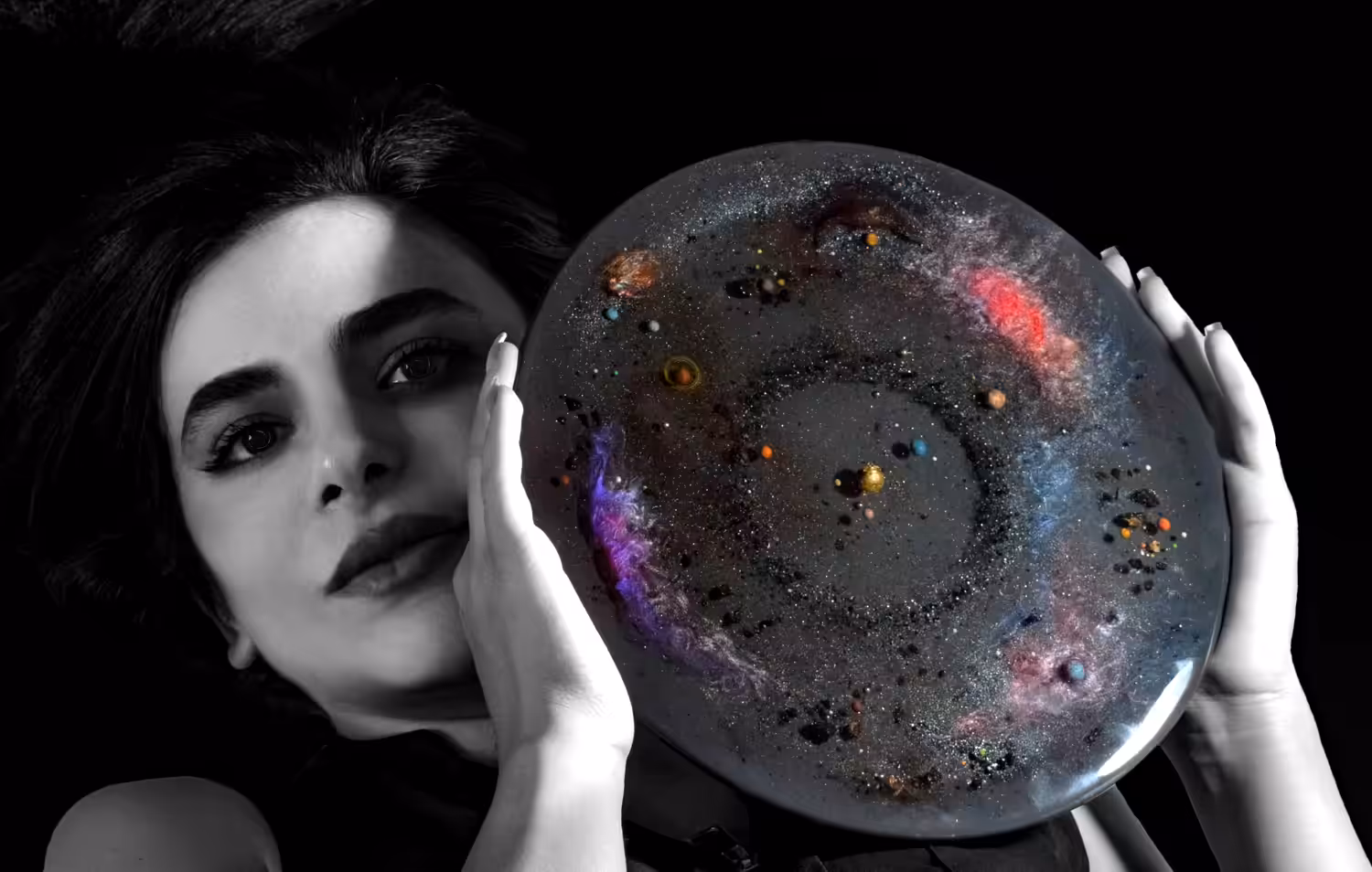 Woman and her solar system
