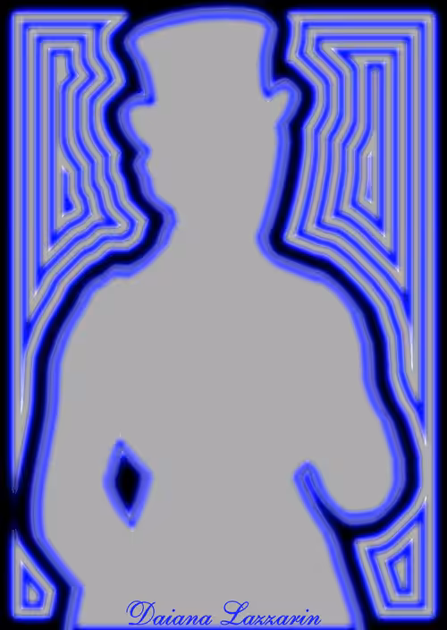 Woman with a hat: Amazon in Blue Labyrinth
