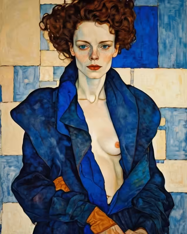 Elegance in Blue A Tribute to Egon Schiele