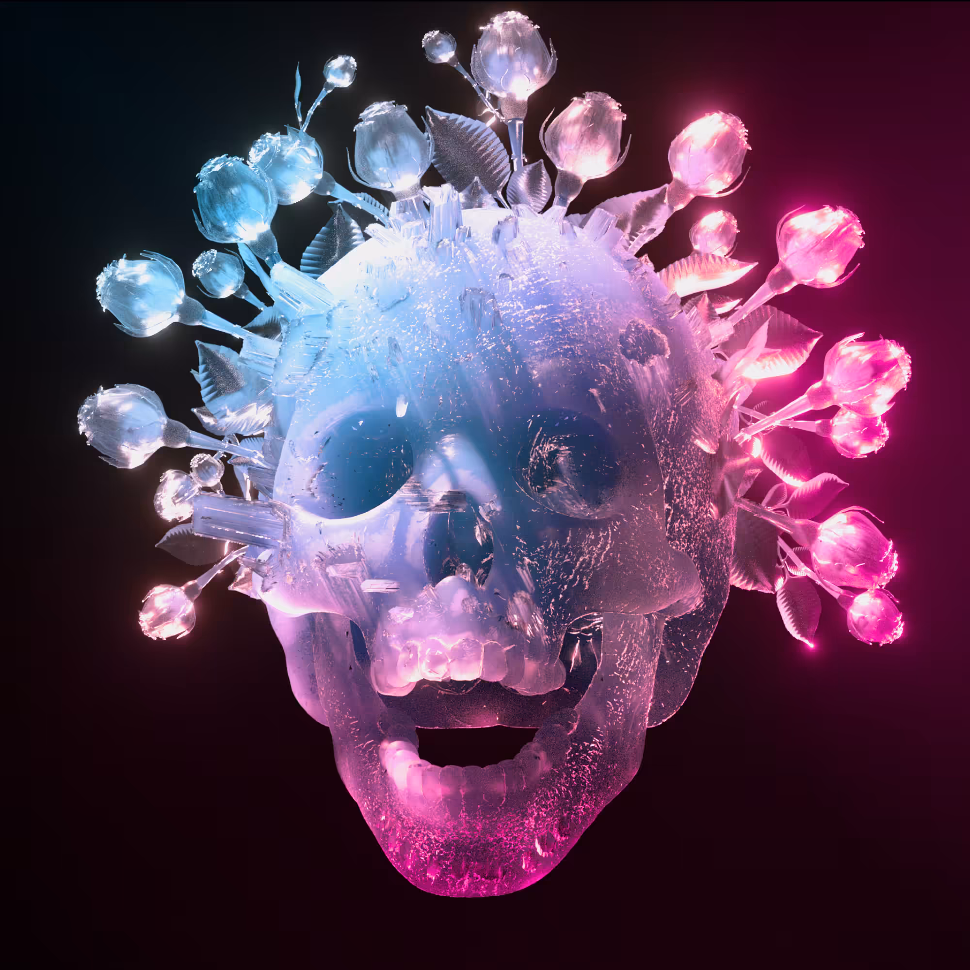 Vaporwave Crystal Skull