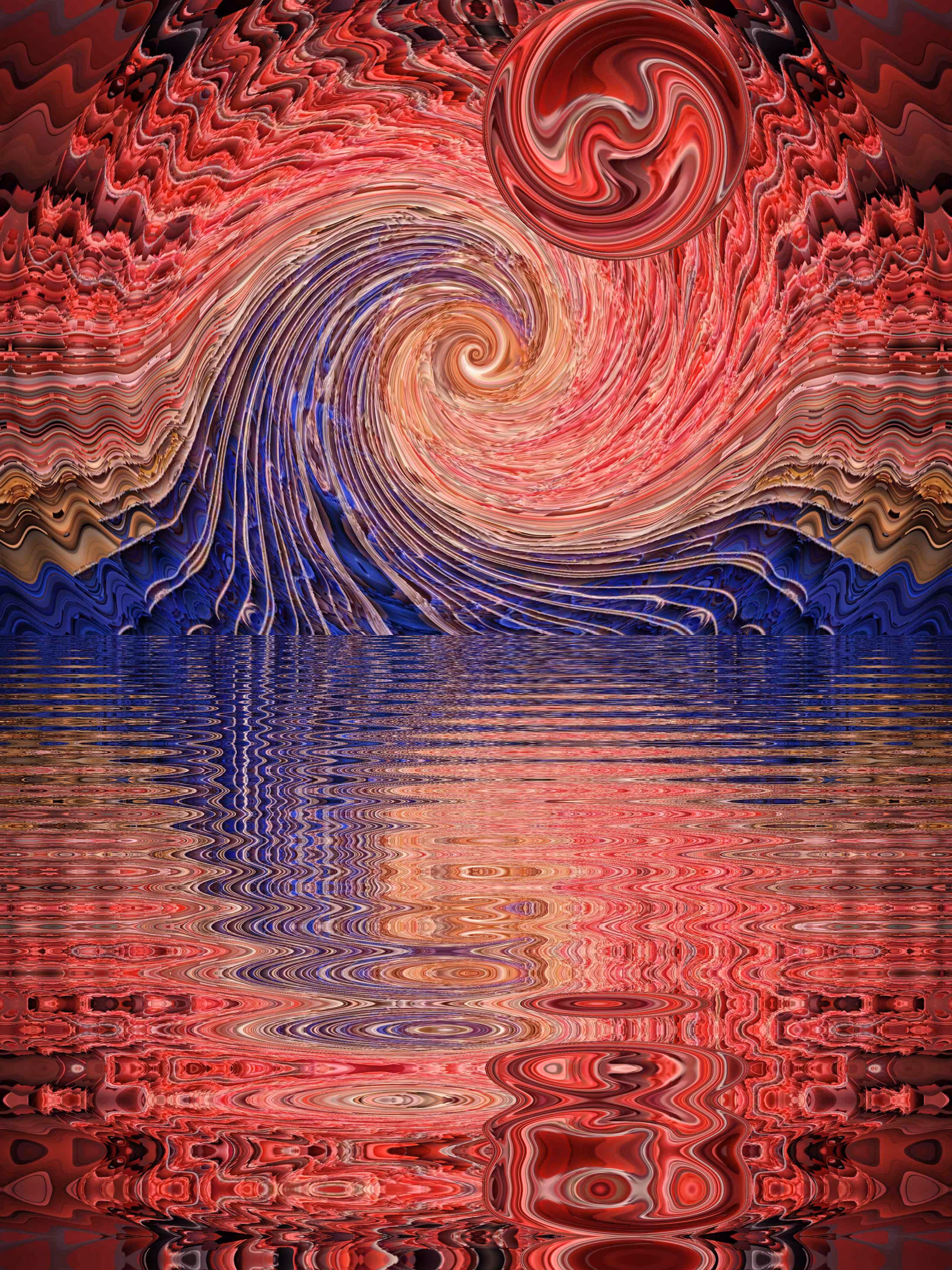 Blue wave Red sky 