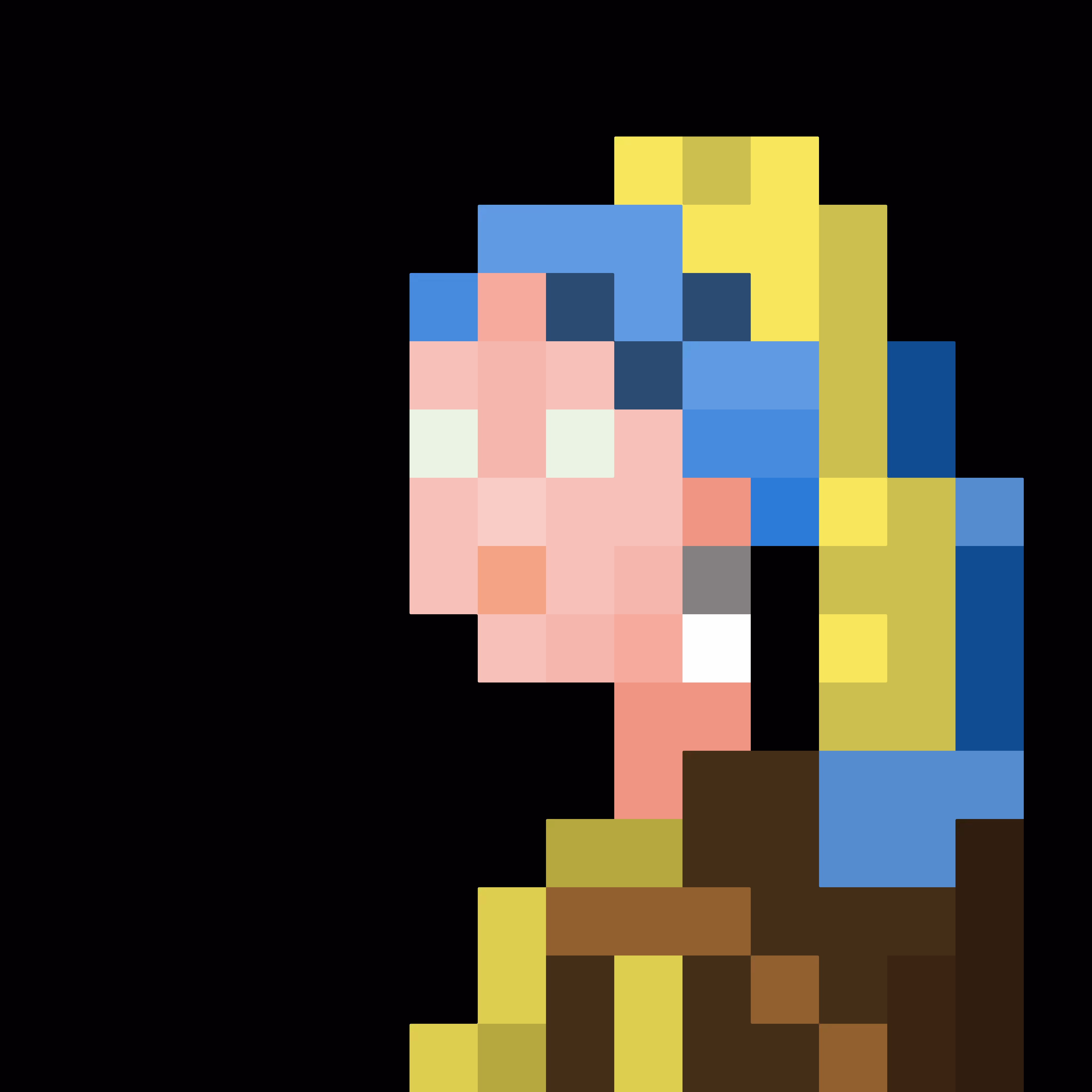 Statics: The Teeniest Vermeer - upscaled pixel art of "Girl with a Pearl Earring" by Johannes Vermeer