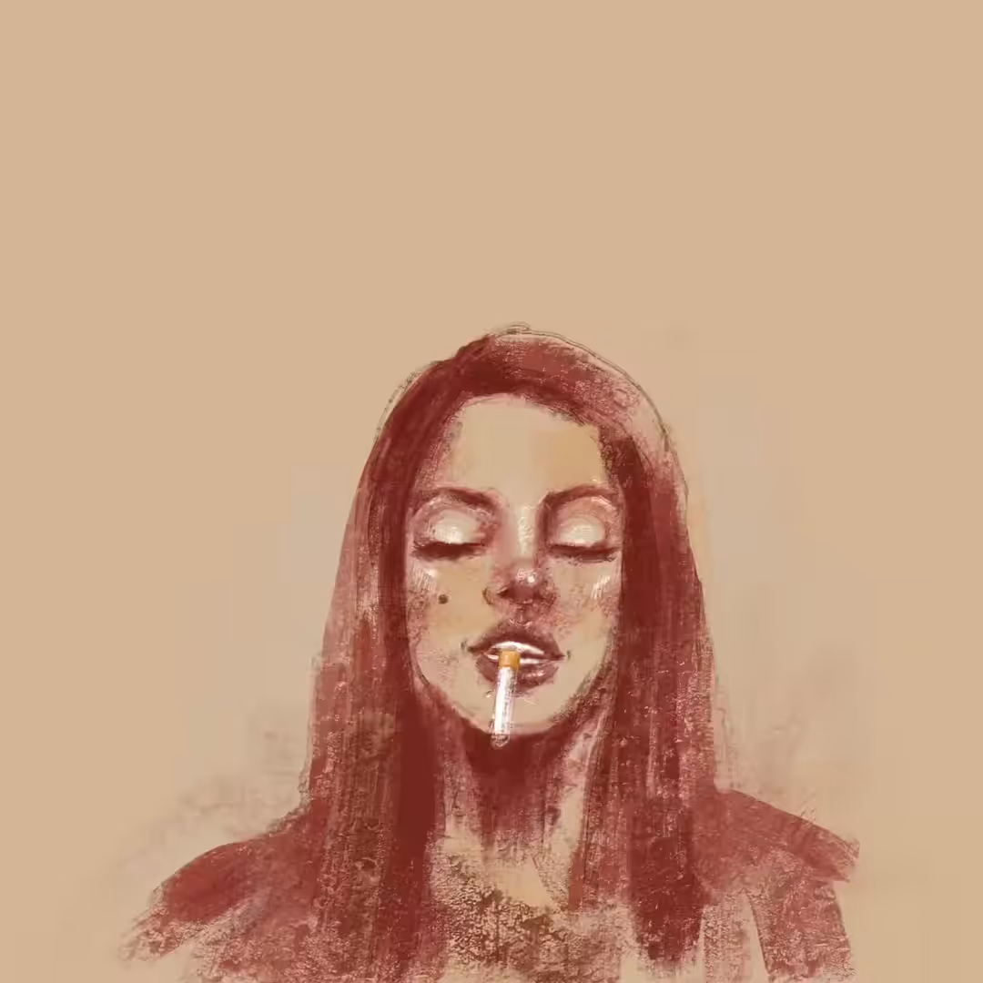 lady with cigarette
