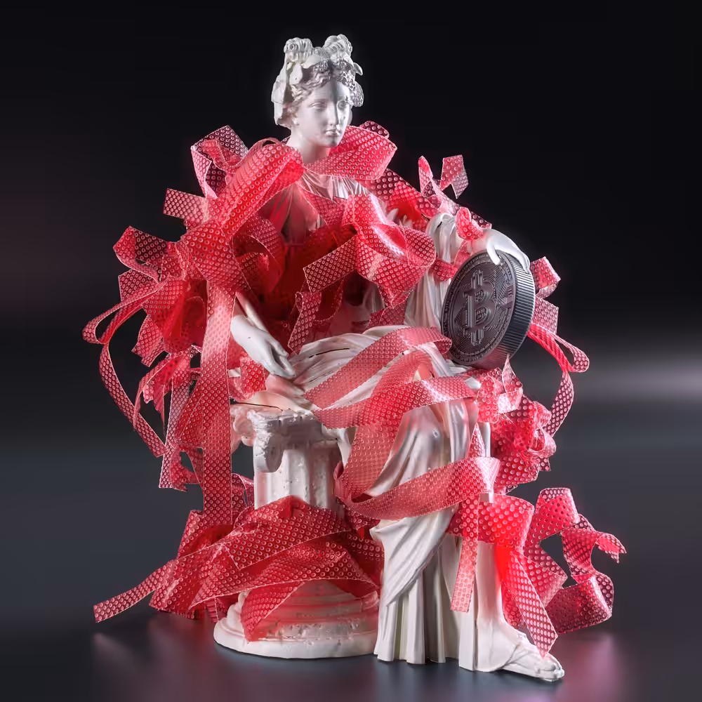 Seated muse, badly wrapped - BTC Edition