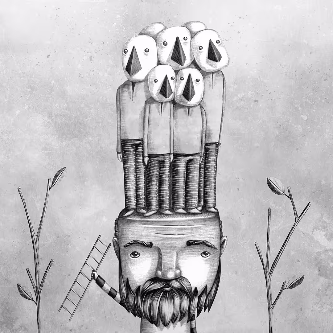 MINDFUL BIRD RELEASE grayscale