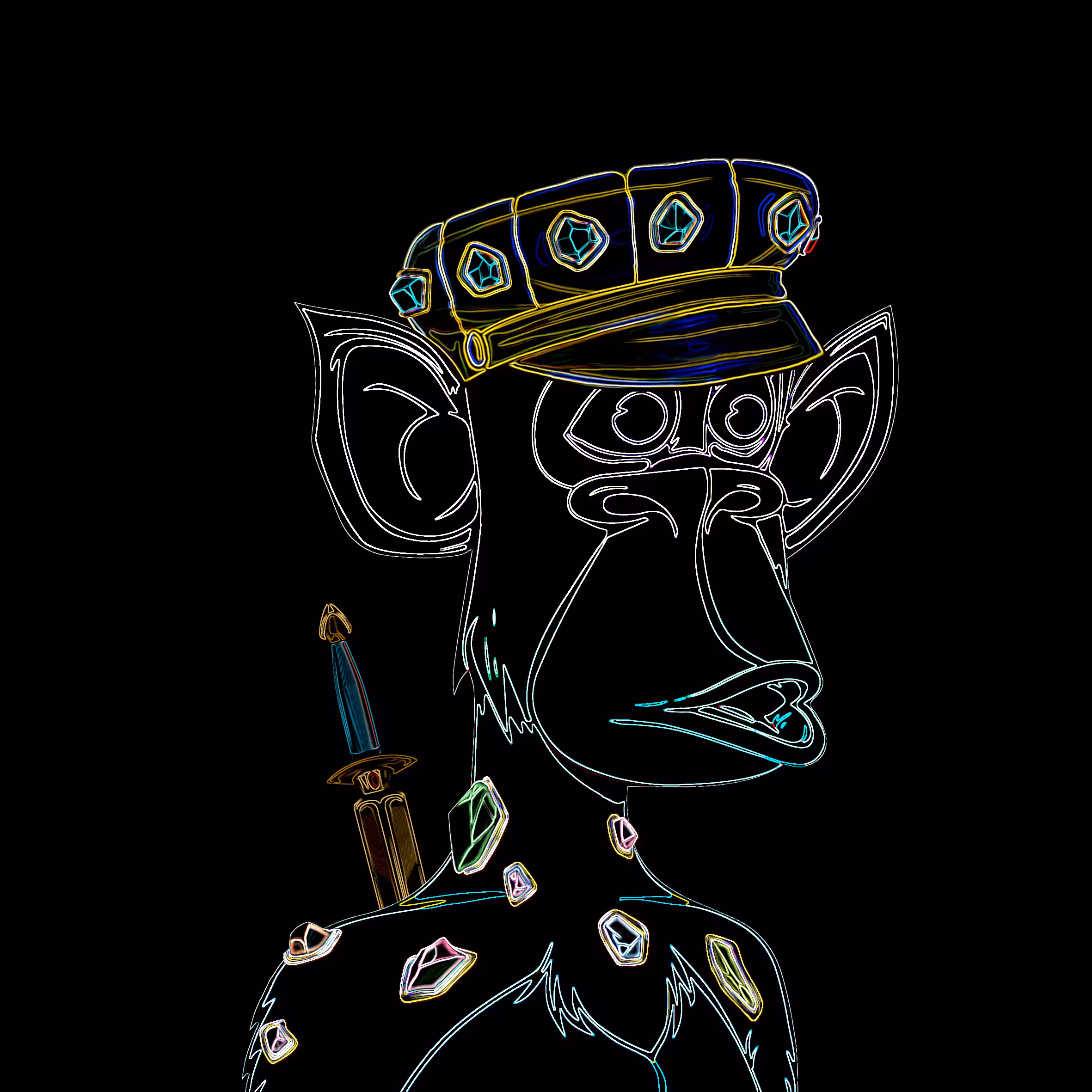 neon bored ape #281