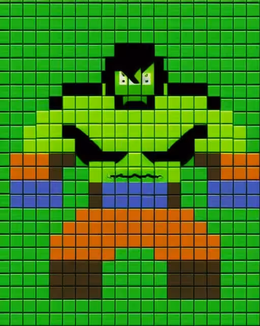 Green Pixelated Power