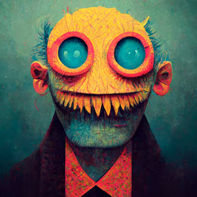 Funny creepy man