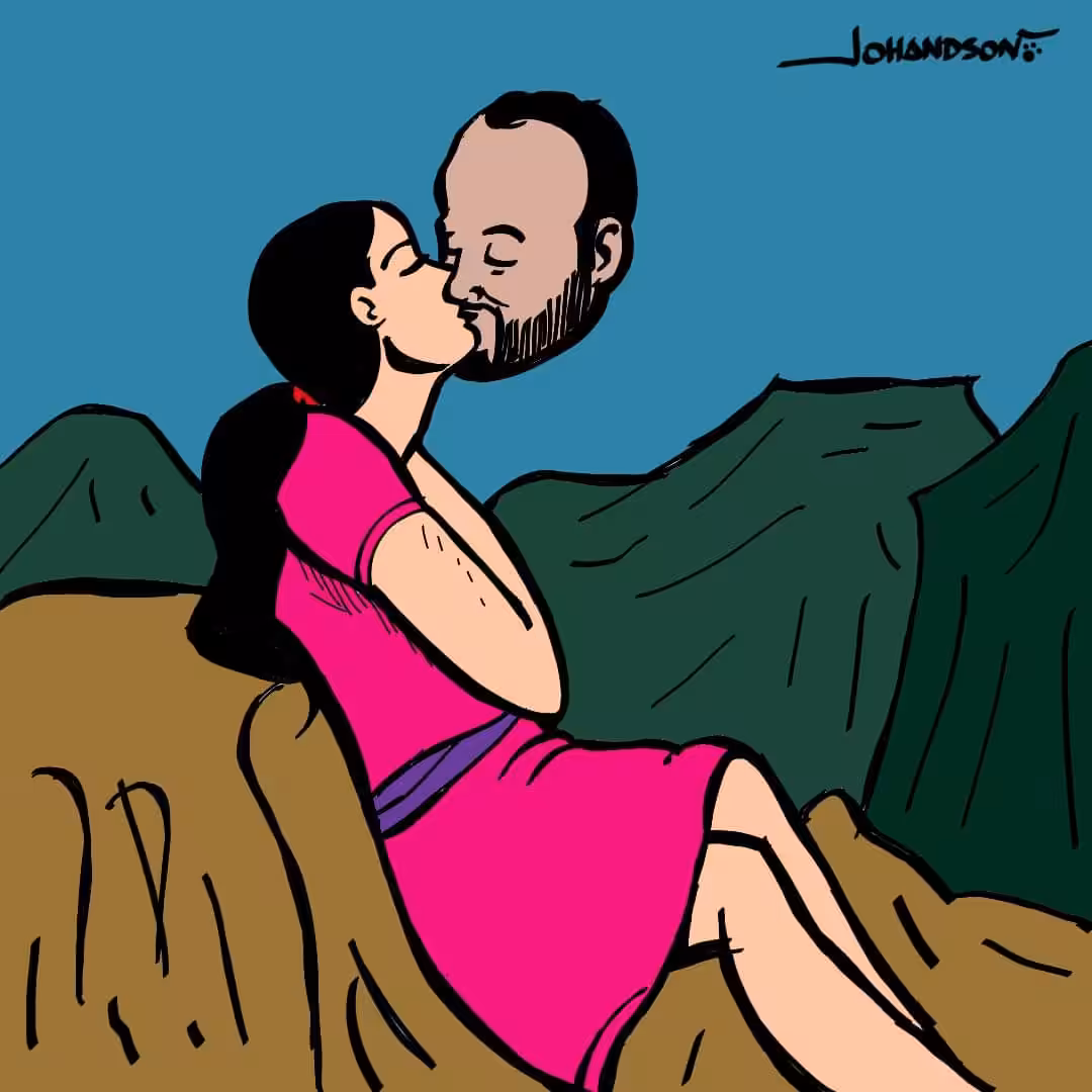 me and my girl in a magritte kiss