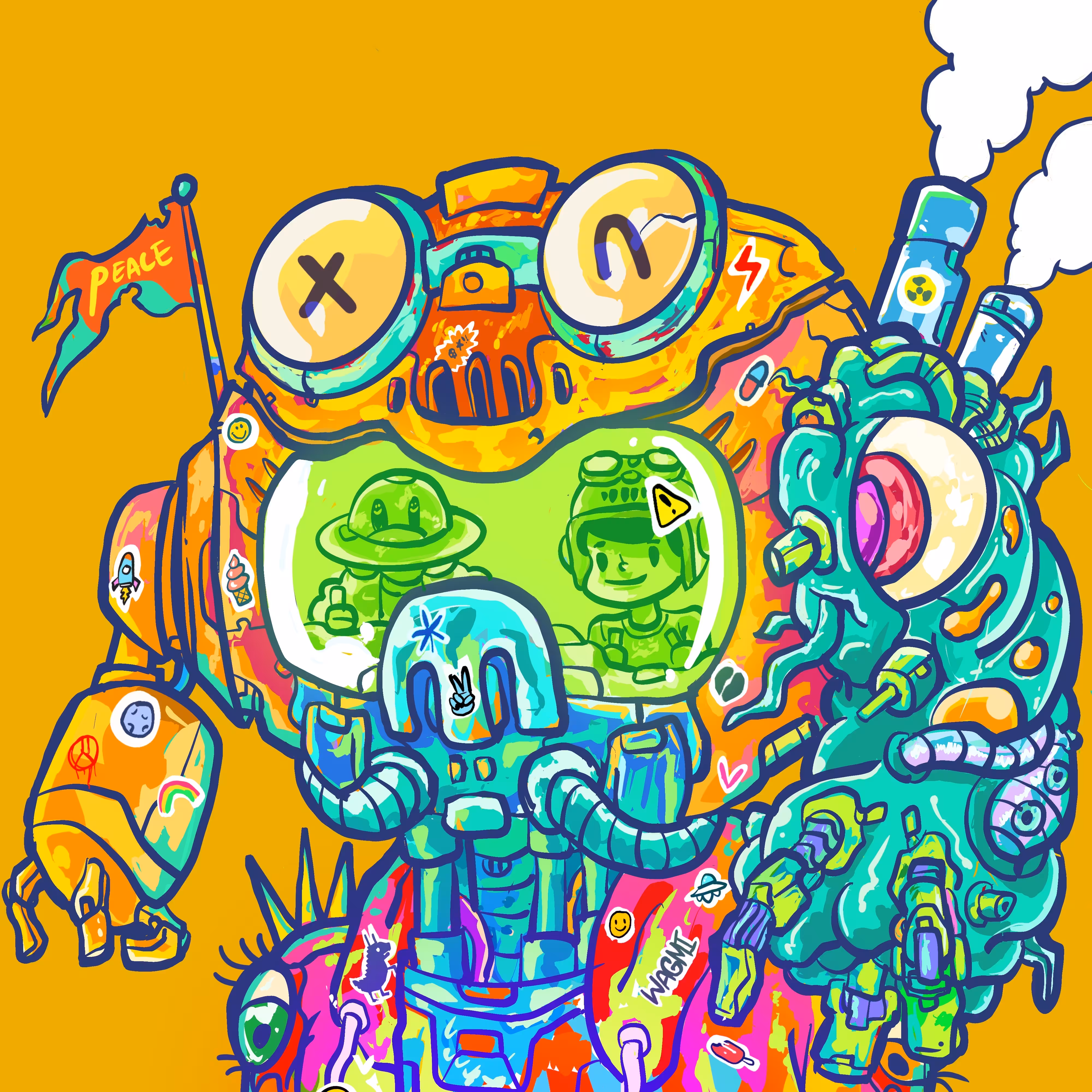 owangeboy and frens #27 - owange - UFObot by Prasajadi