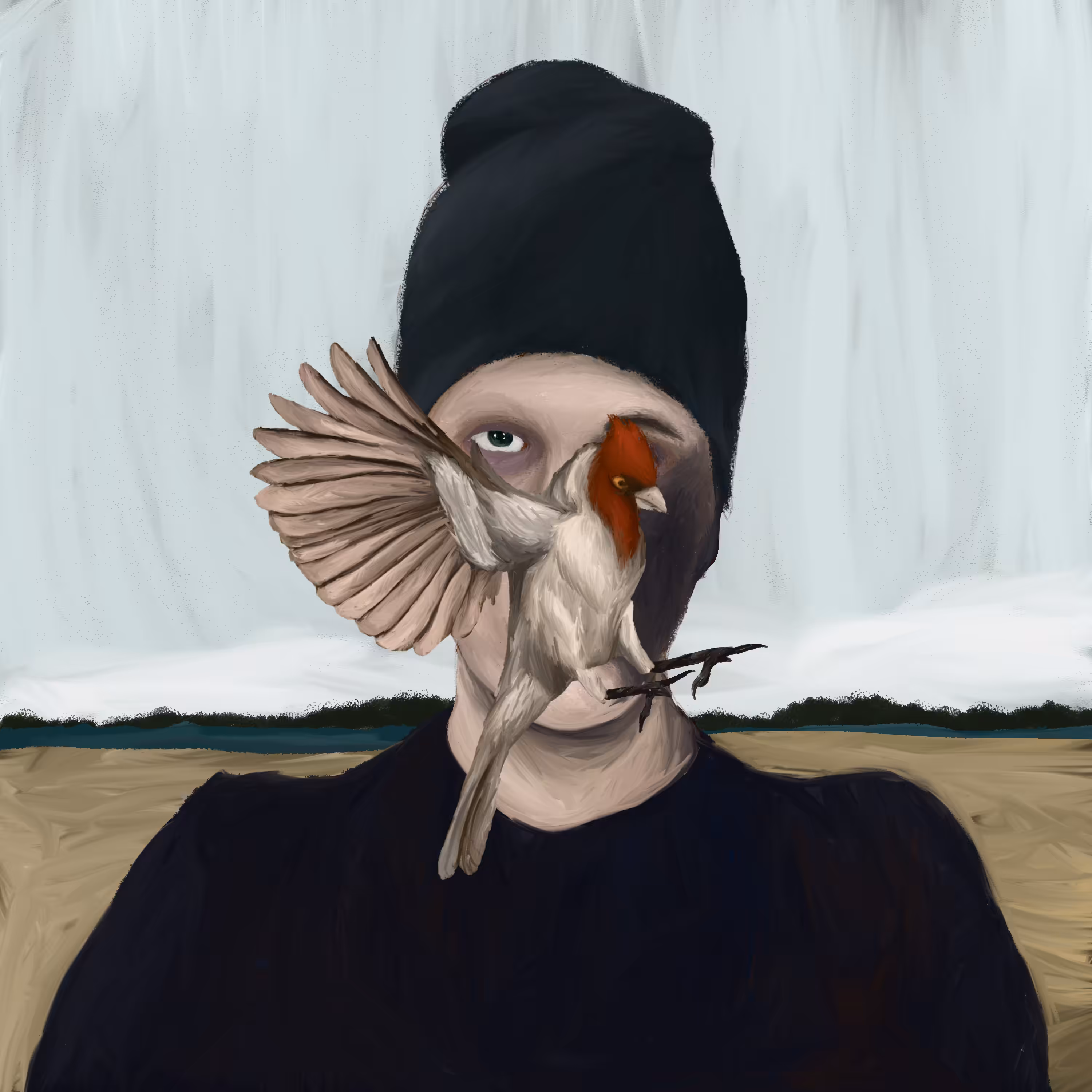 Self portrait next to the river (2025)