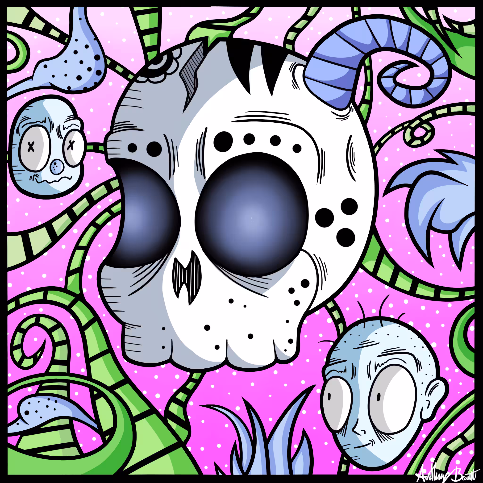 skull and some faces