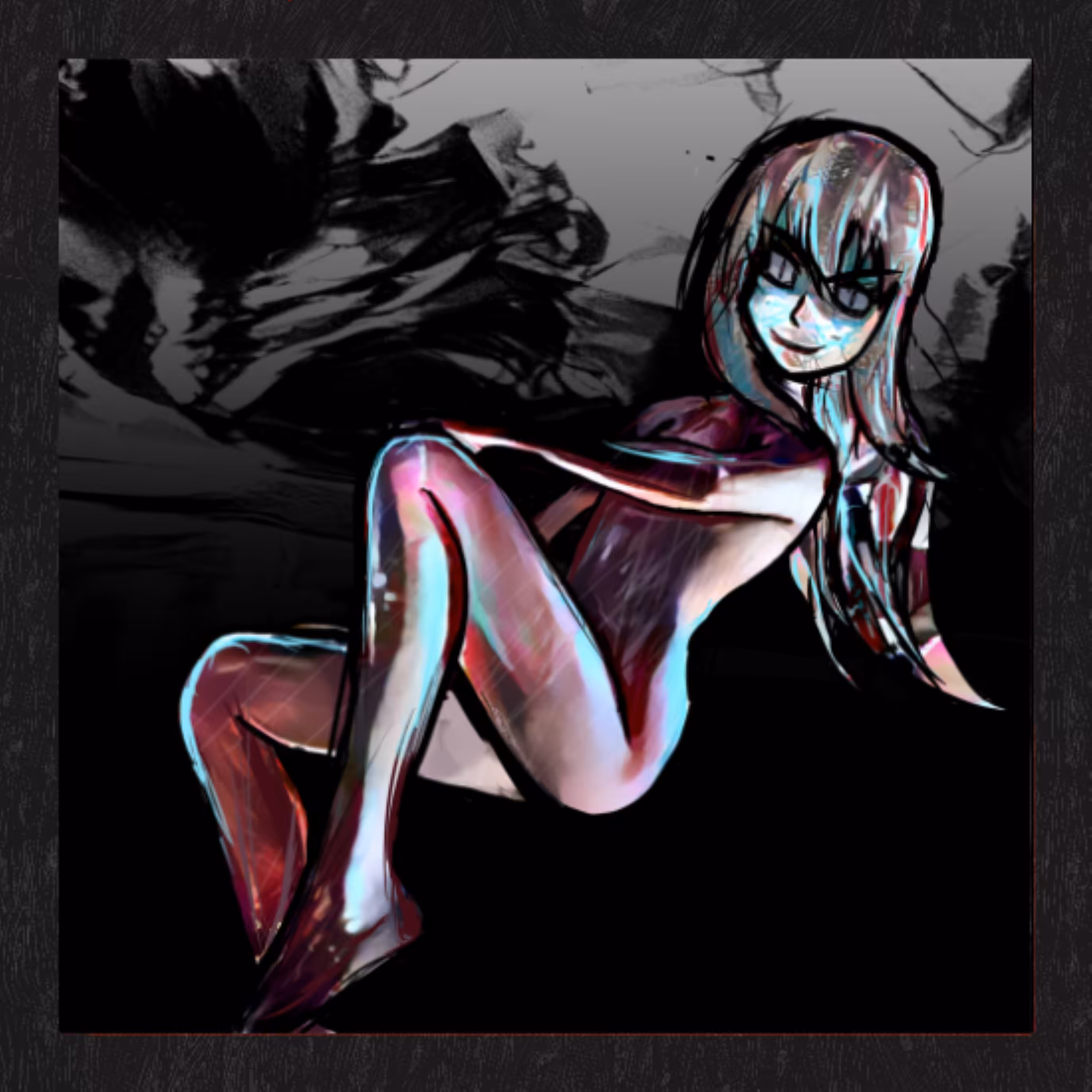 Demon Girl: Rayna. Black Frame Frame