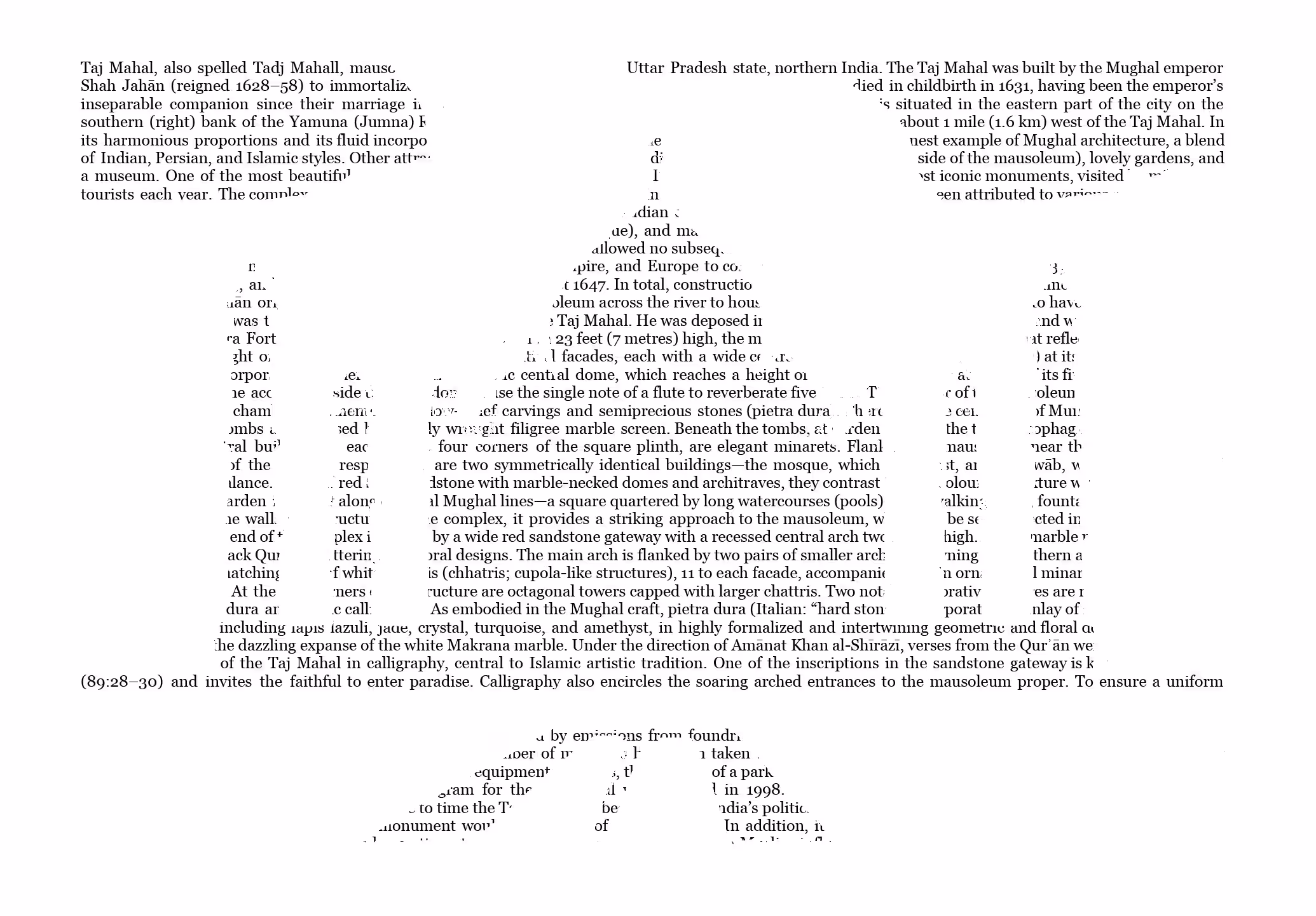 Landmark Series InfoArt: Taj Mahal