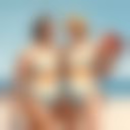 Albertine et Nina en maillot de bain