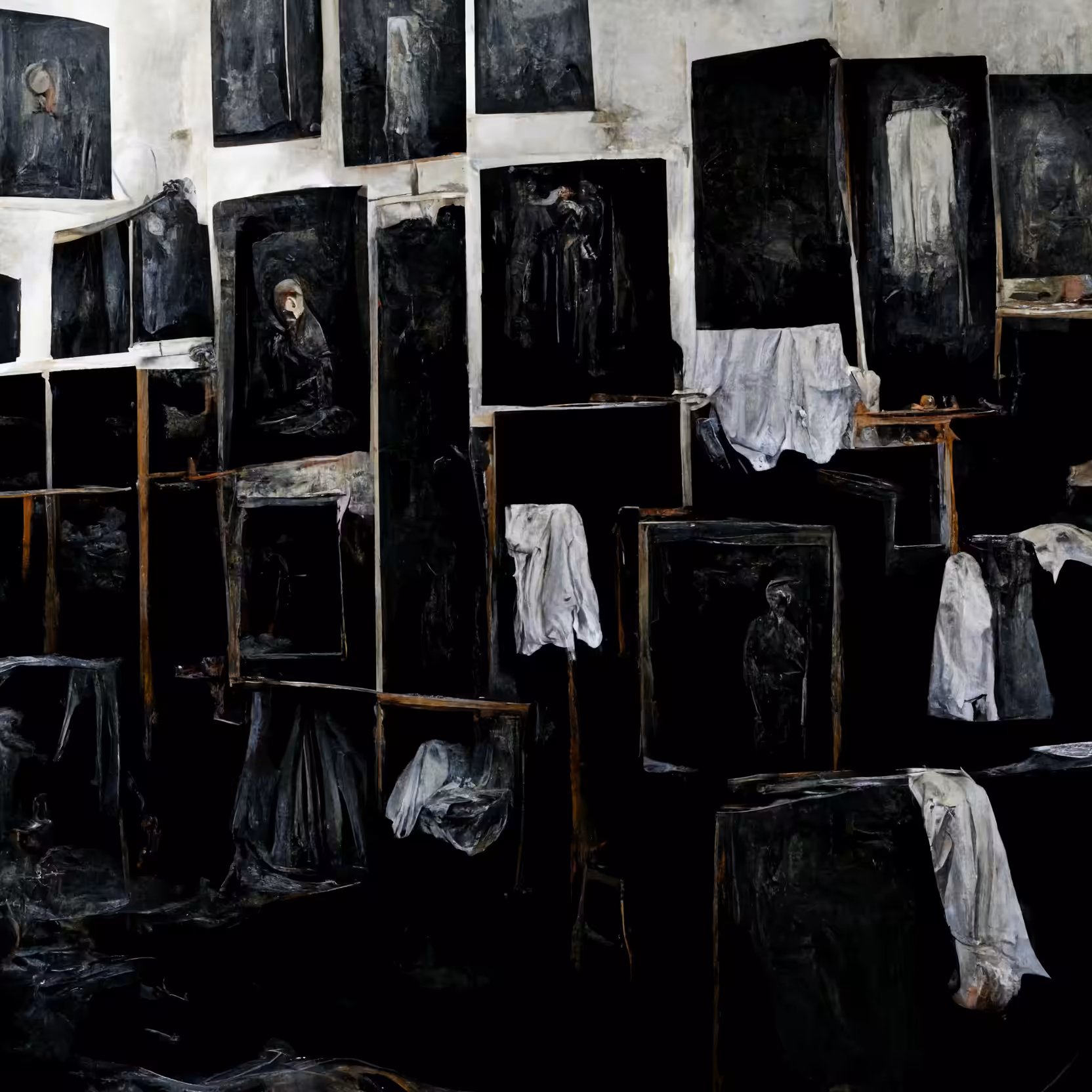 The pictures have all been washed in black