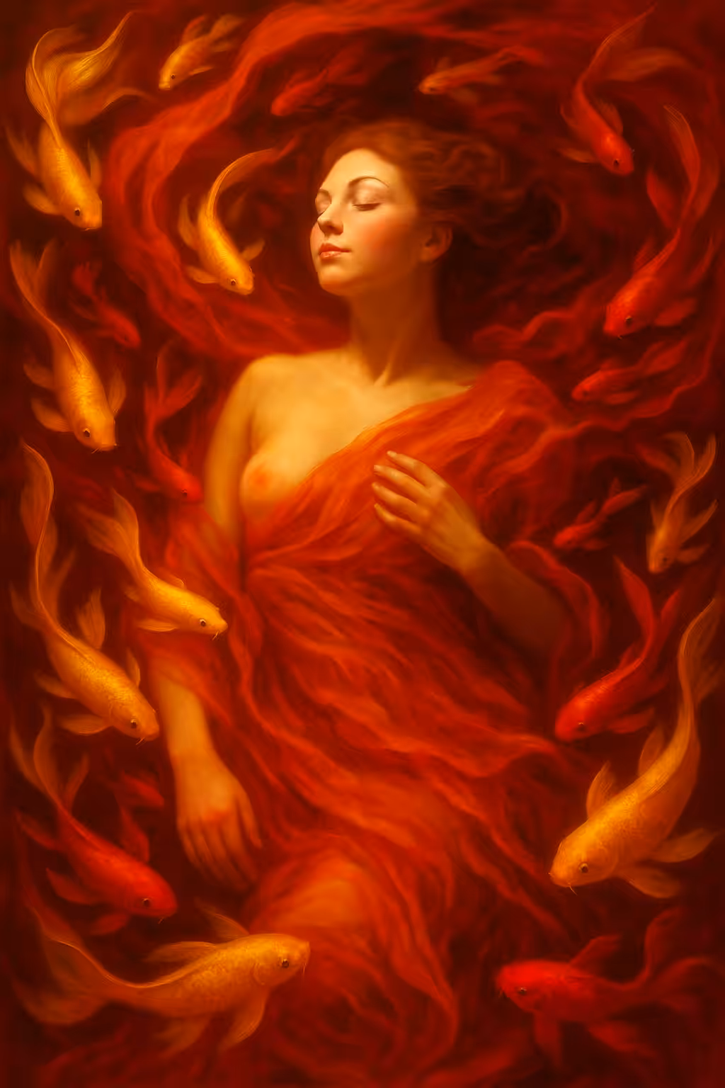 The Embrace of dreams and love 