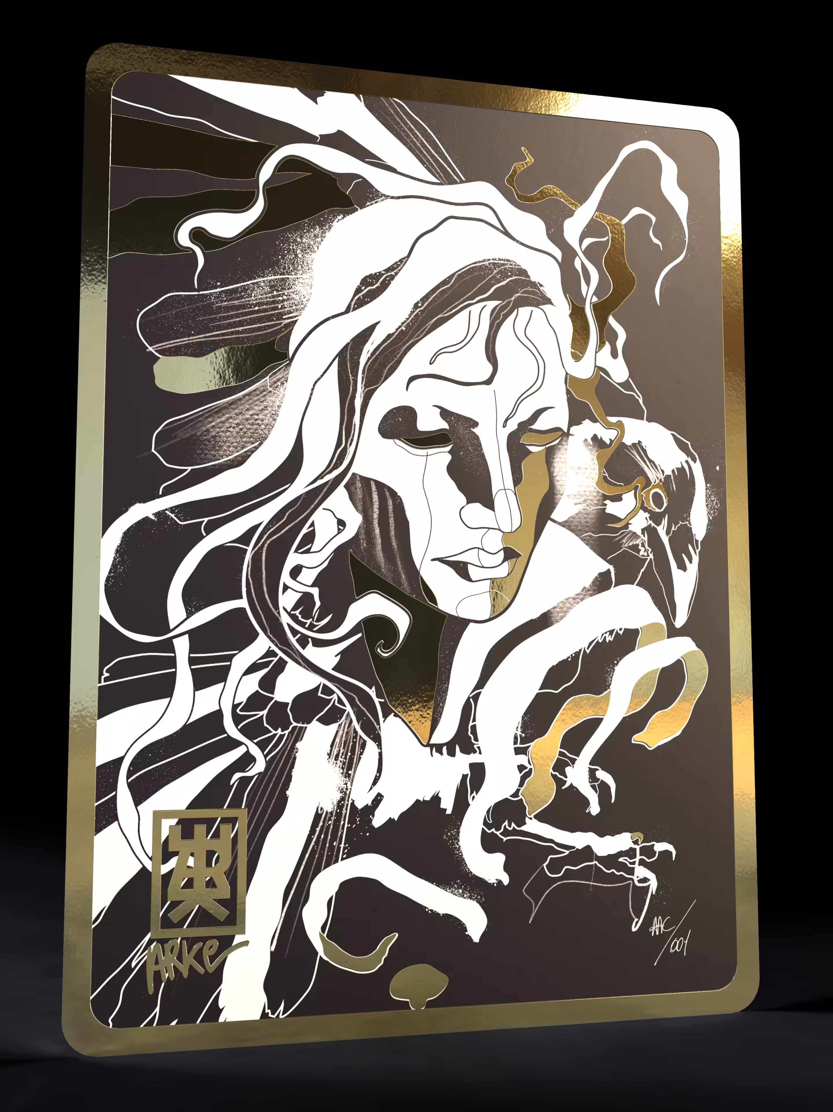 Arke Art Cards: [AAC] [001] Arke - Crows everywhere are equally black. [GOLD]