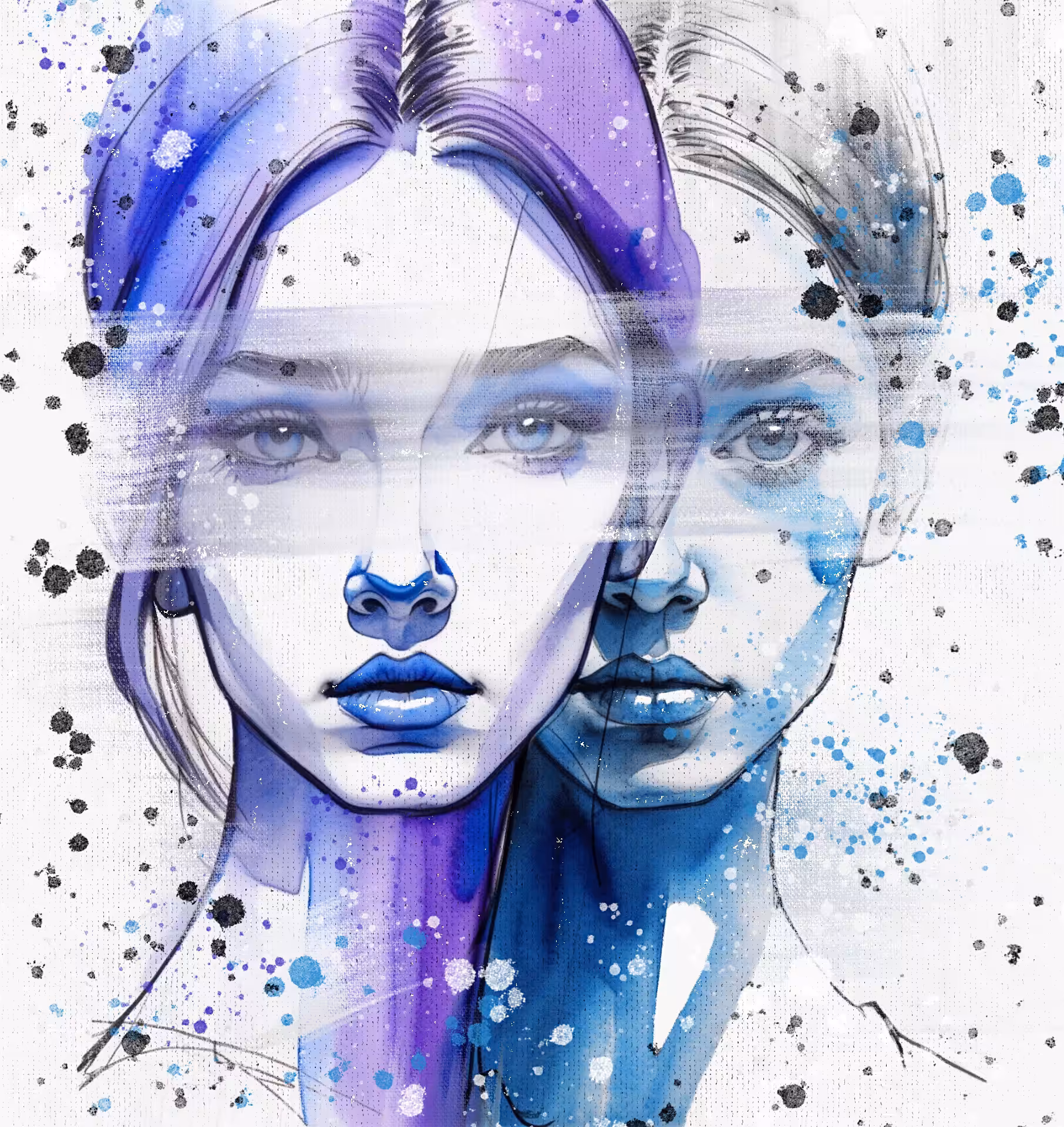 Double blue face 