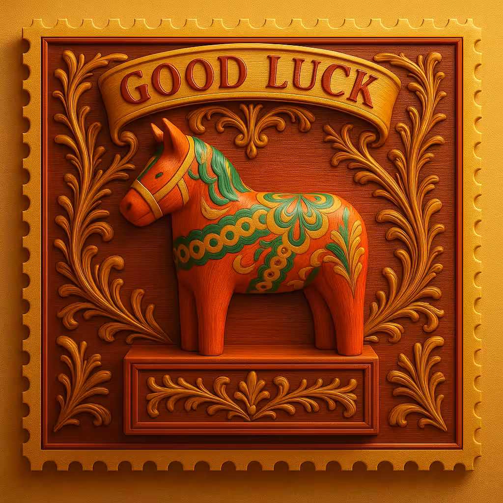 Dala Horse – Good Luck Stamps