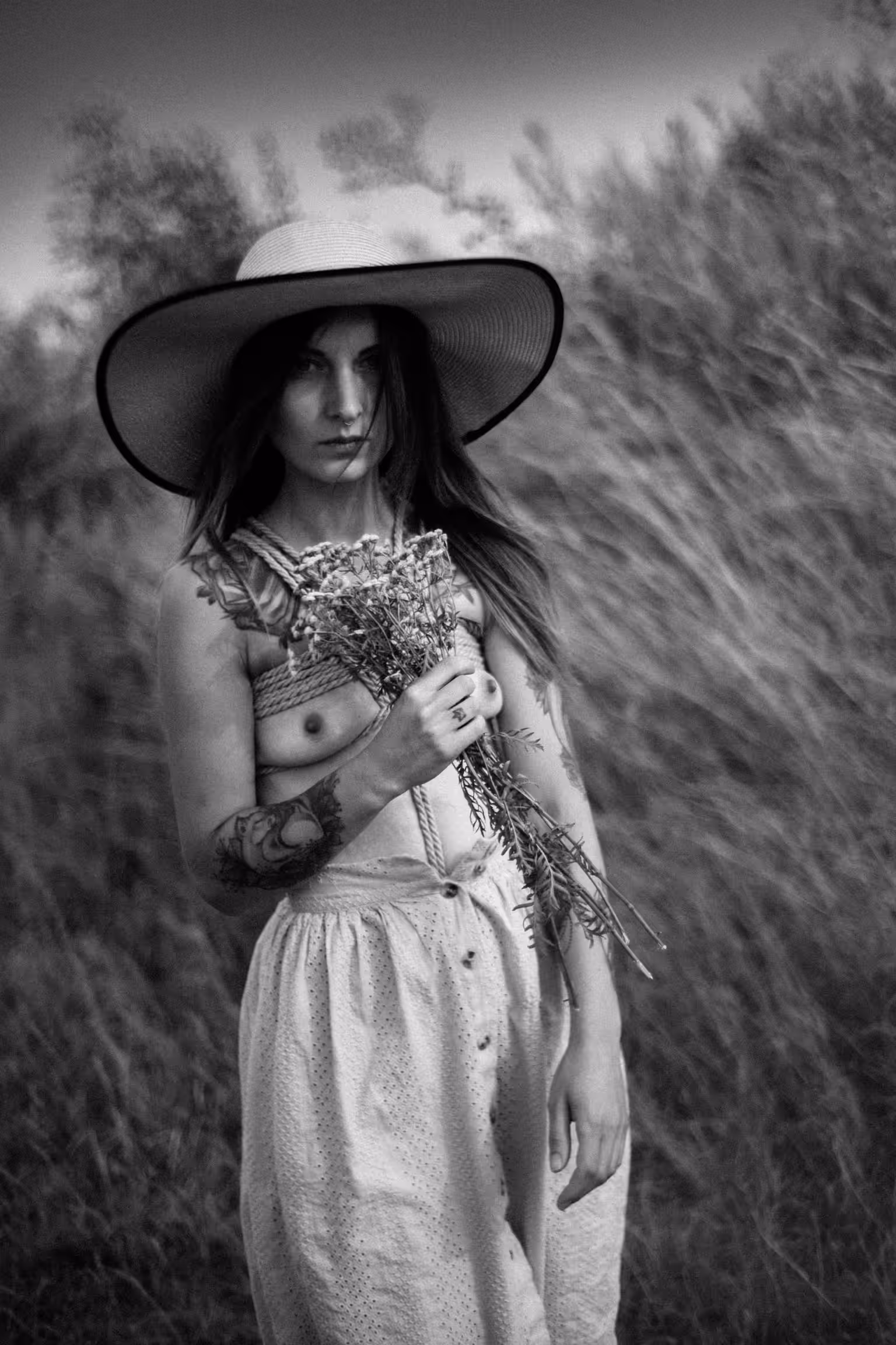 Look at me - shibari flowers 💐 nude