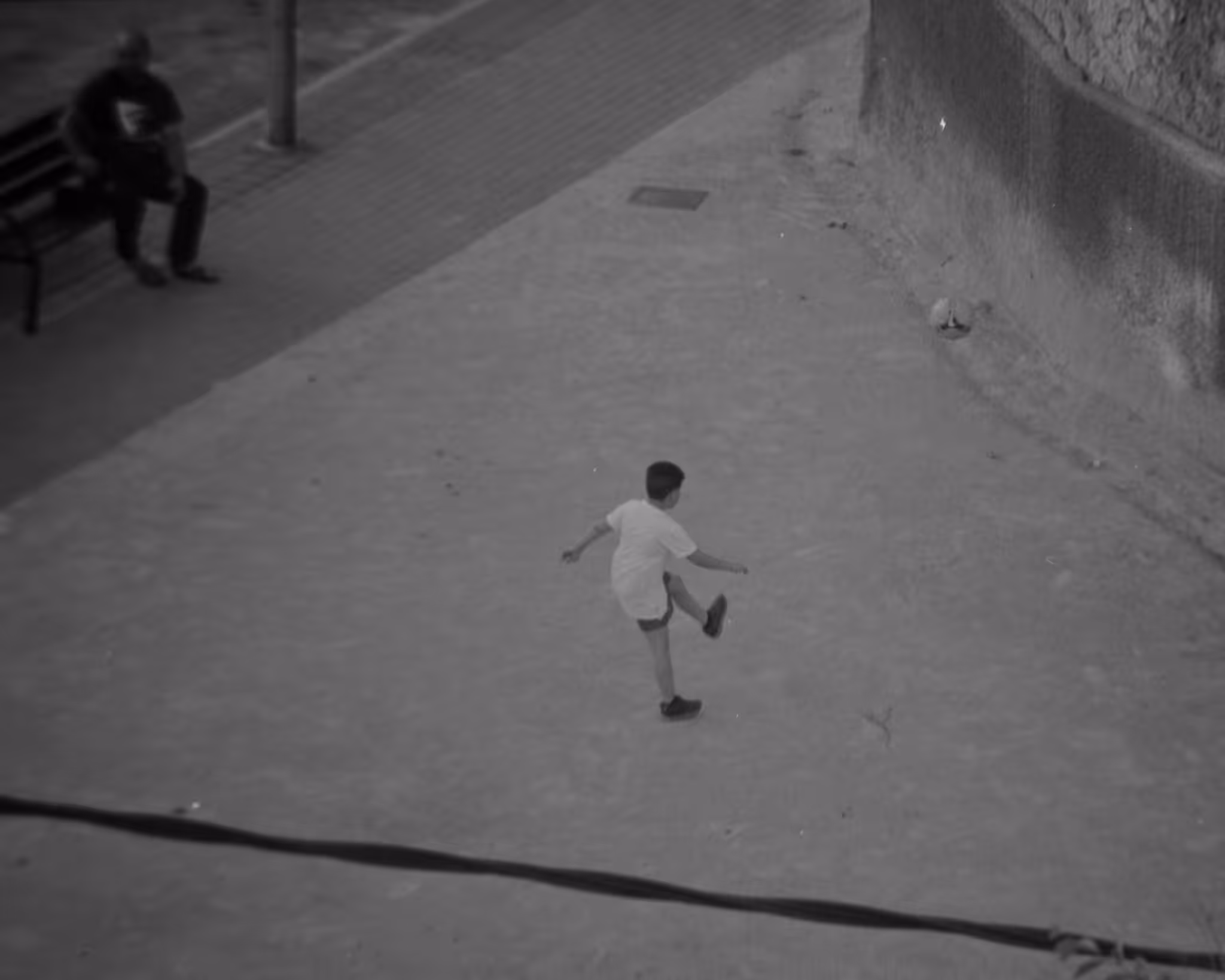 boy playing ball in quarantine