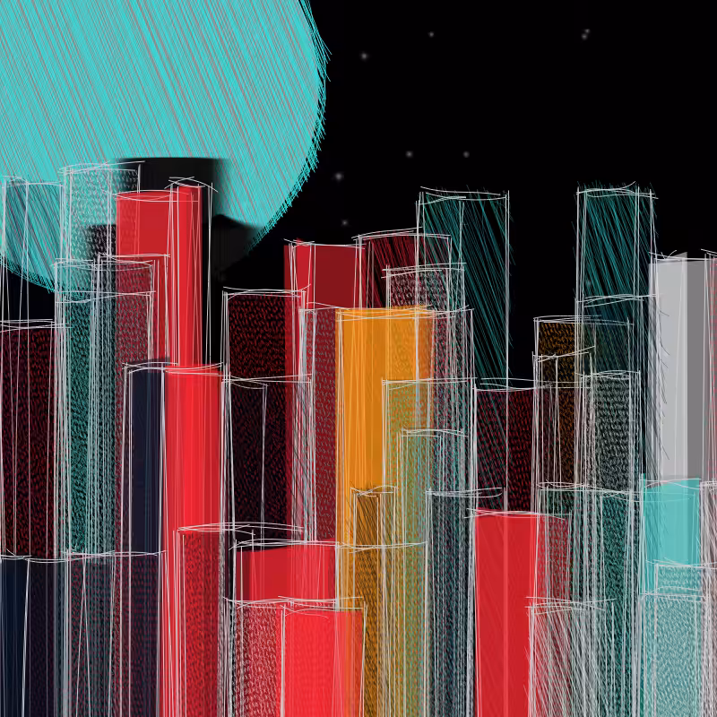 hastily-drawn cityscape sketch #98