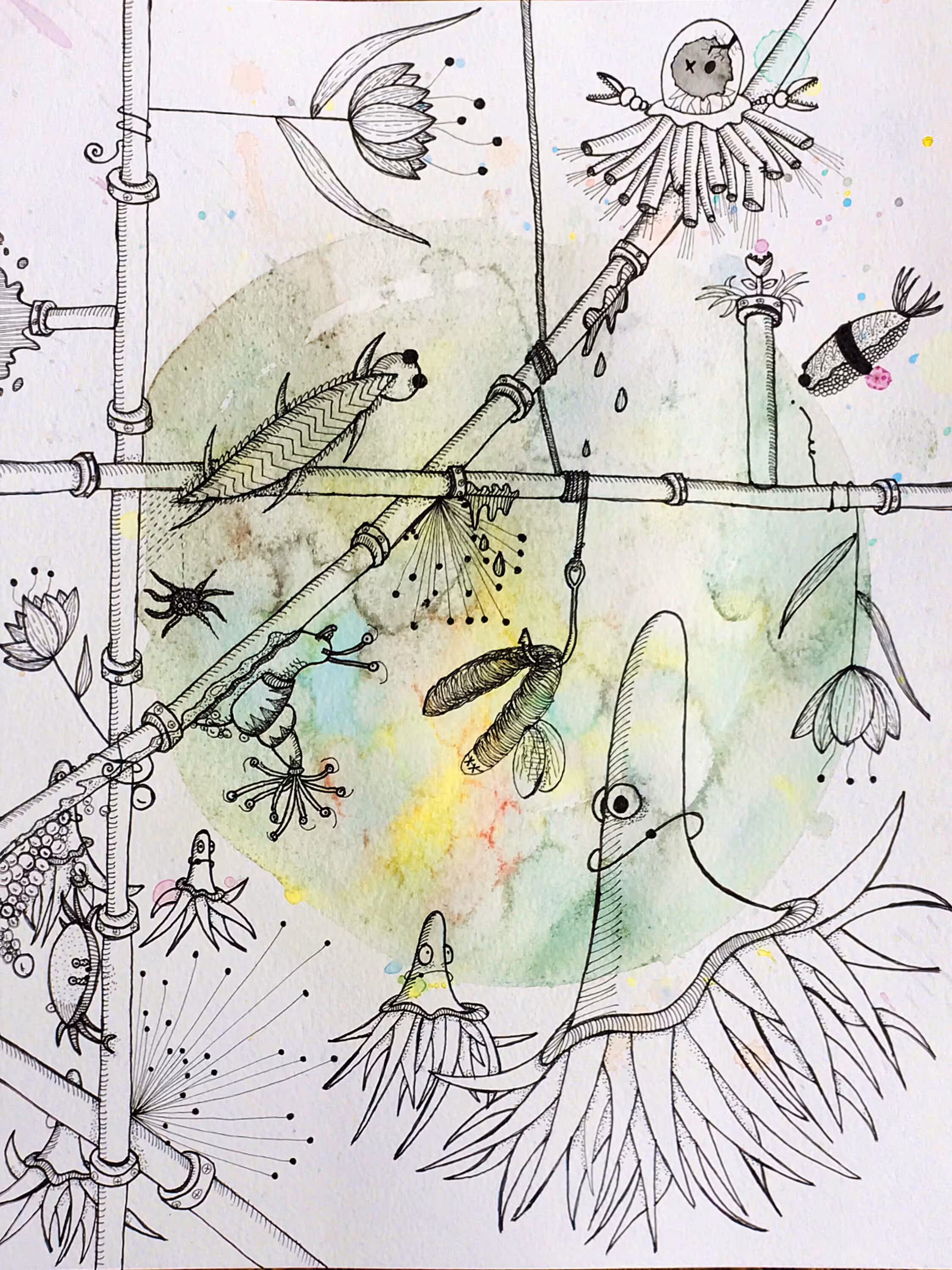 Naïve Octopus pUPus - 1st LM crypto drawing Based on AI generative Story (Original Work) 