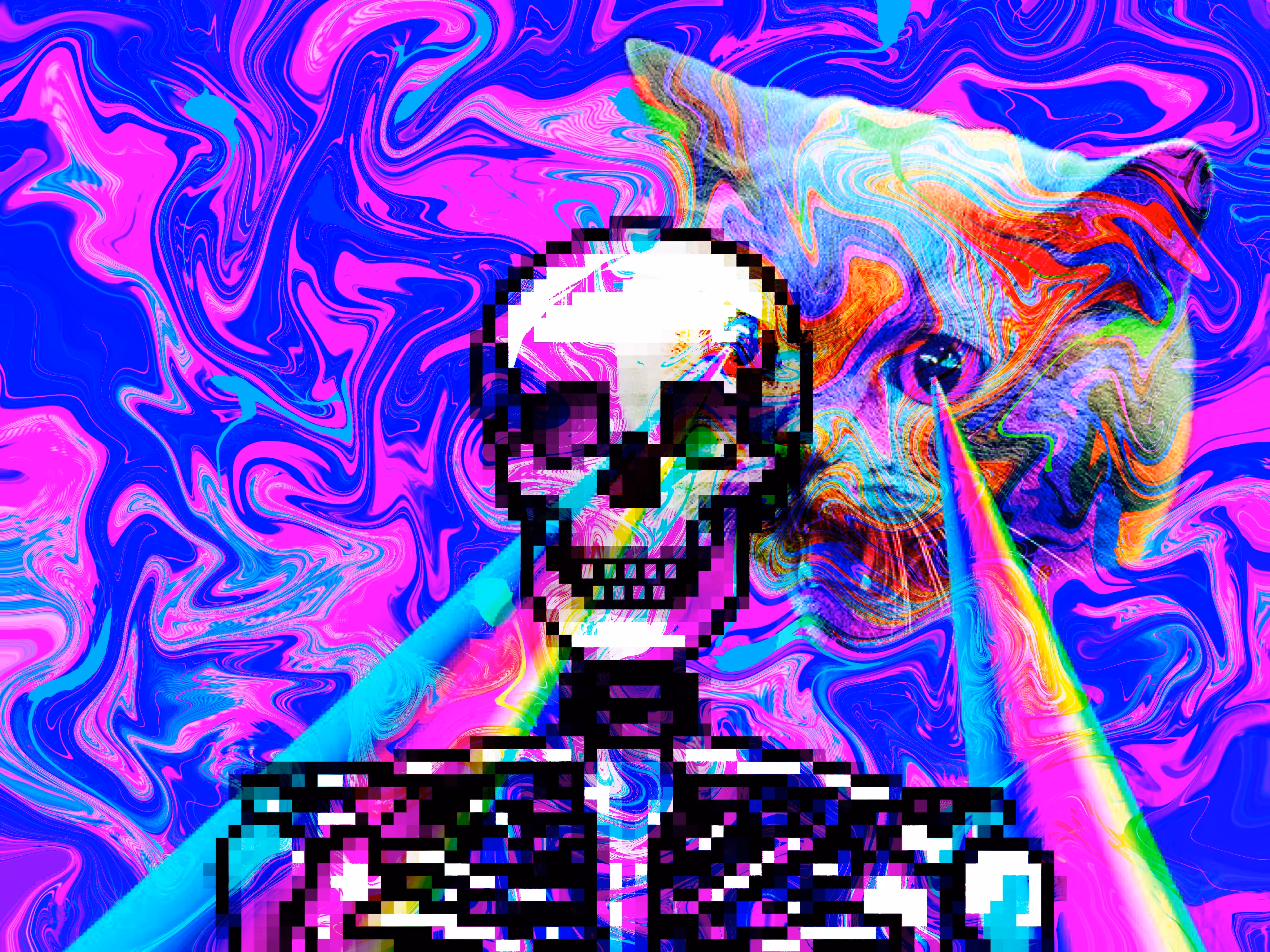 Laser Cat Skele Love