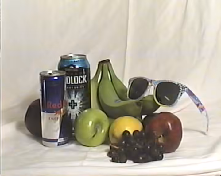 Still Life (Can of Redbull & Gridlock Energy Drink with Fruit and Sunglasses), 2015