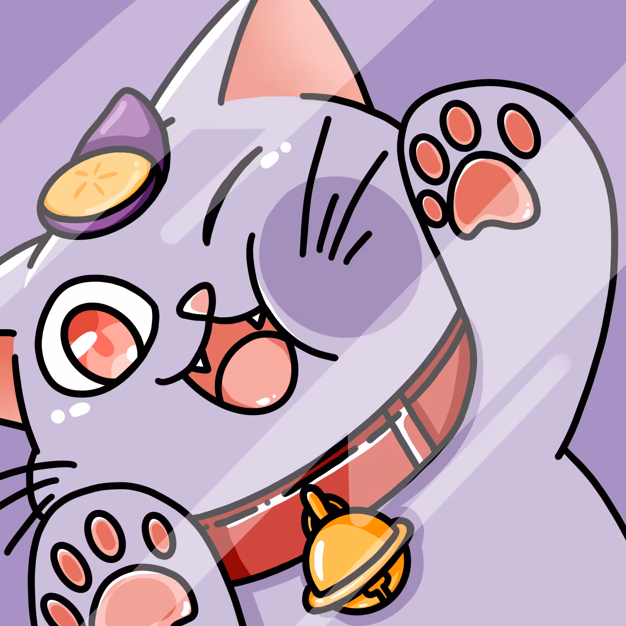 Sweet Potato Purple Cat : Meow Meow Mirror : 003