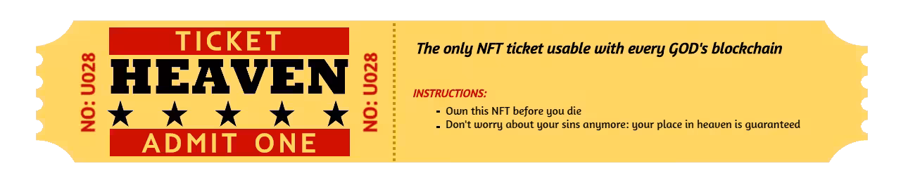 NFT TICKET TO HEAVEN - YELLOW - #U028