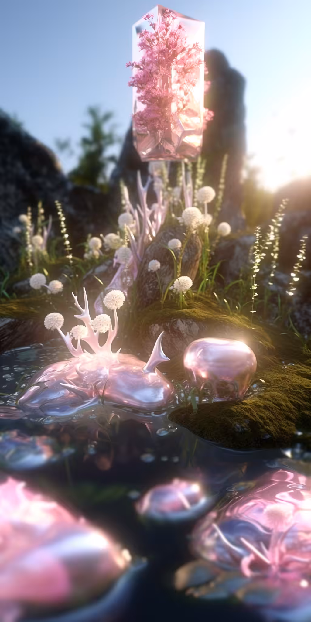 morning light: dewdrop mosaic