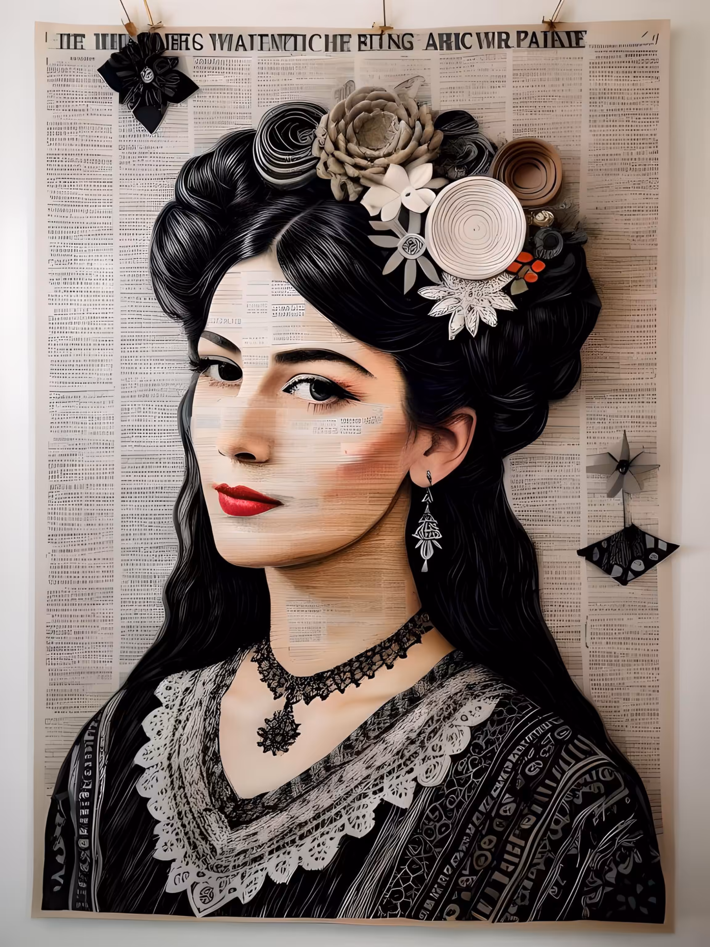 Woman Collage paper art #4