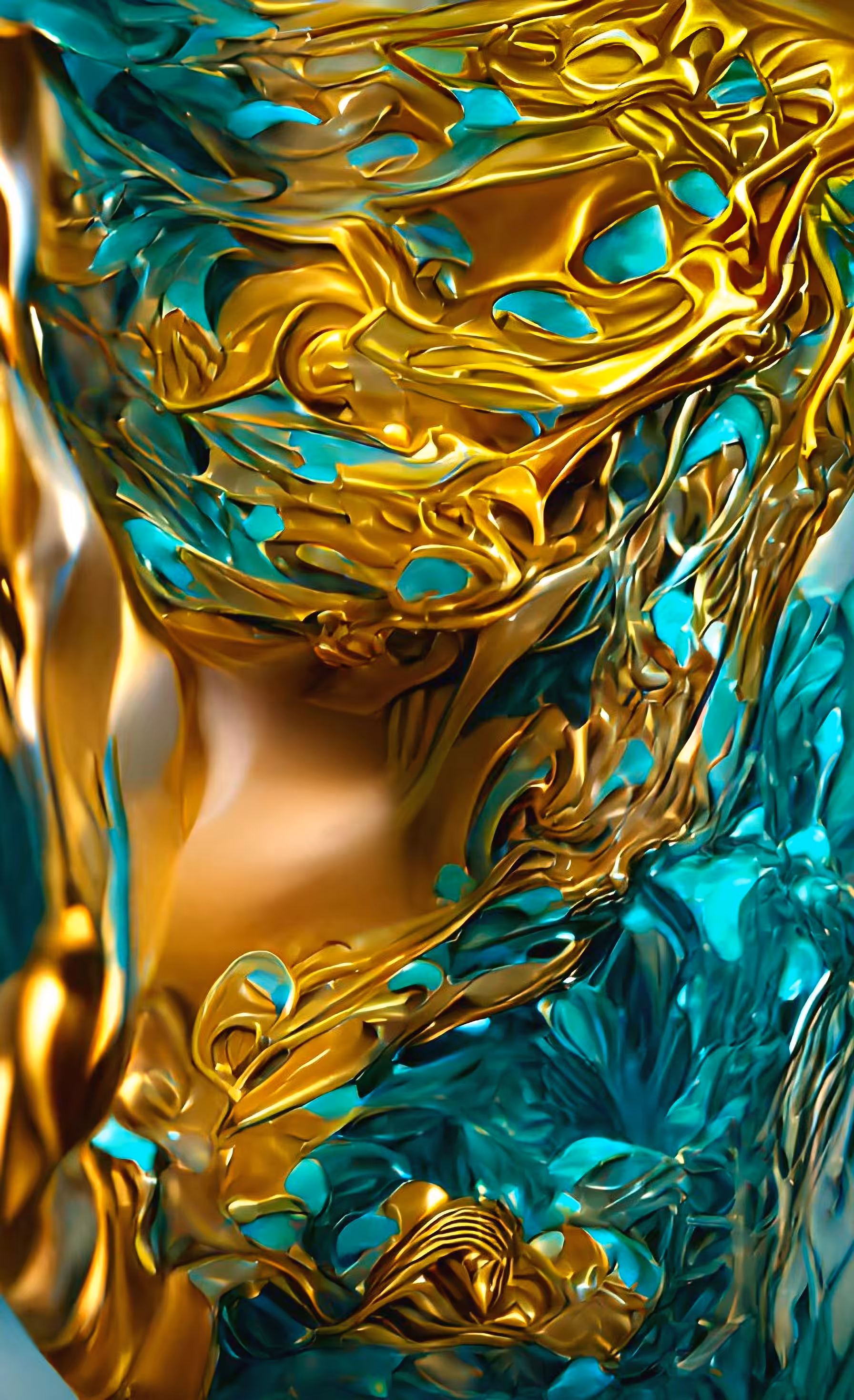 AI Series - Turquoise and Gold