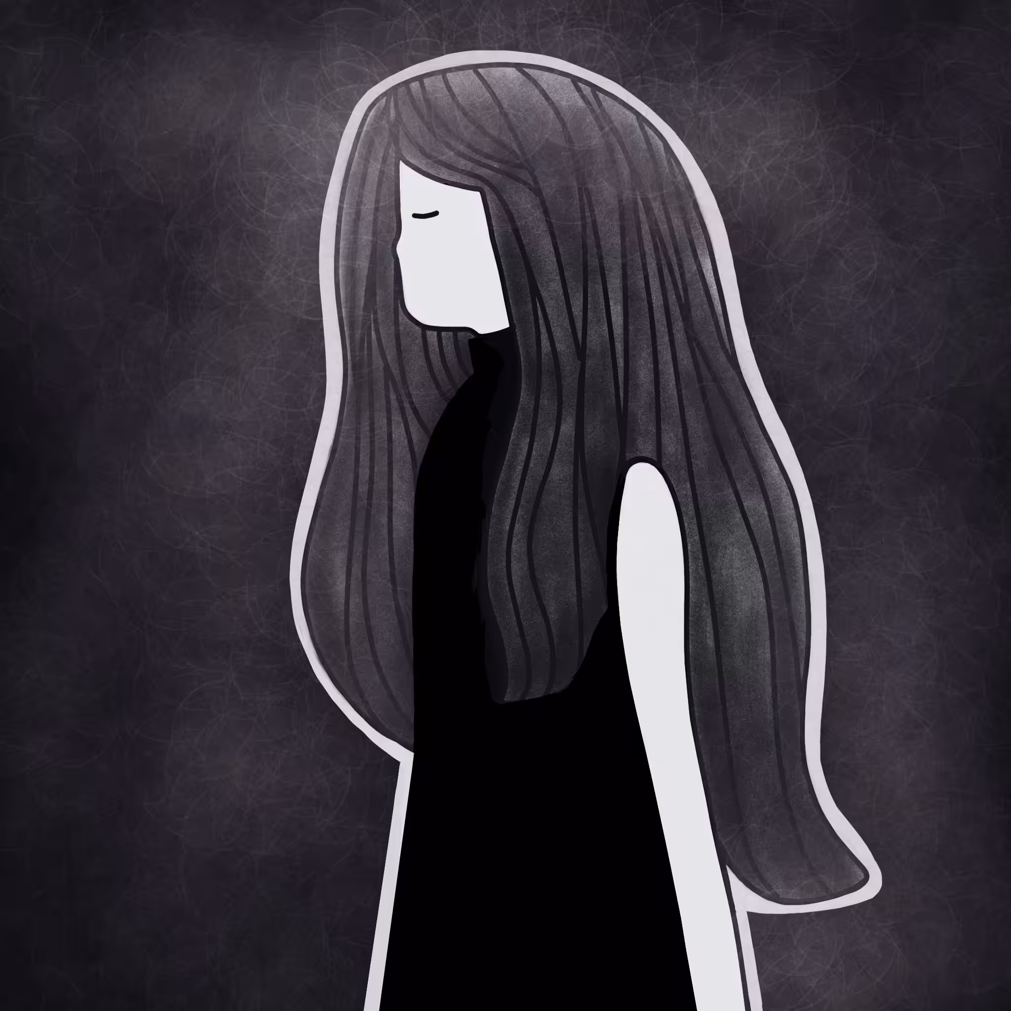 black and white lady