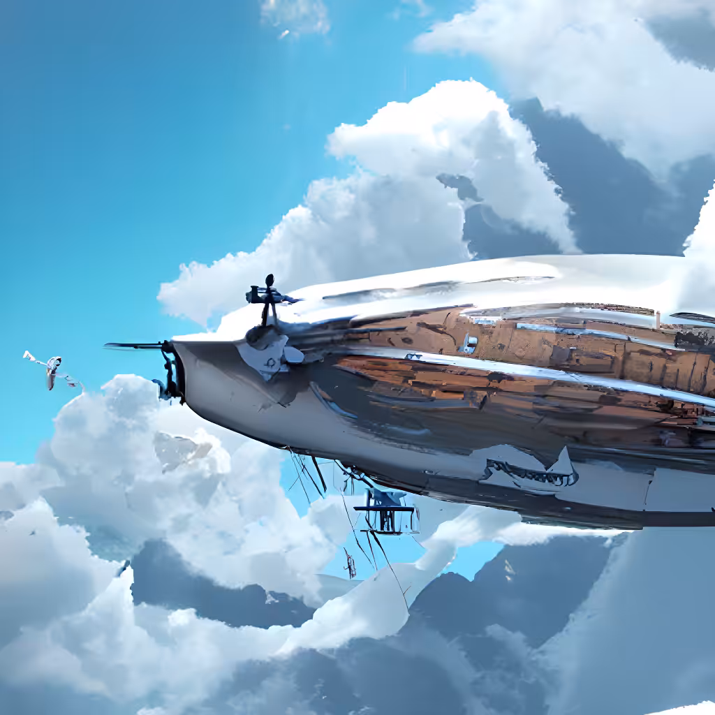 Airship Zepplins In The Skies B