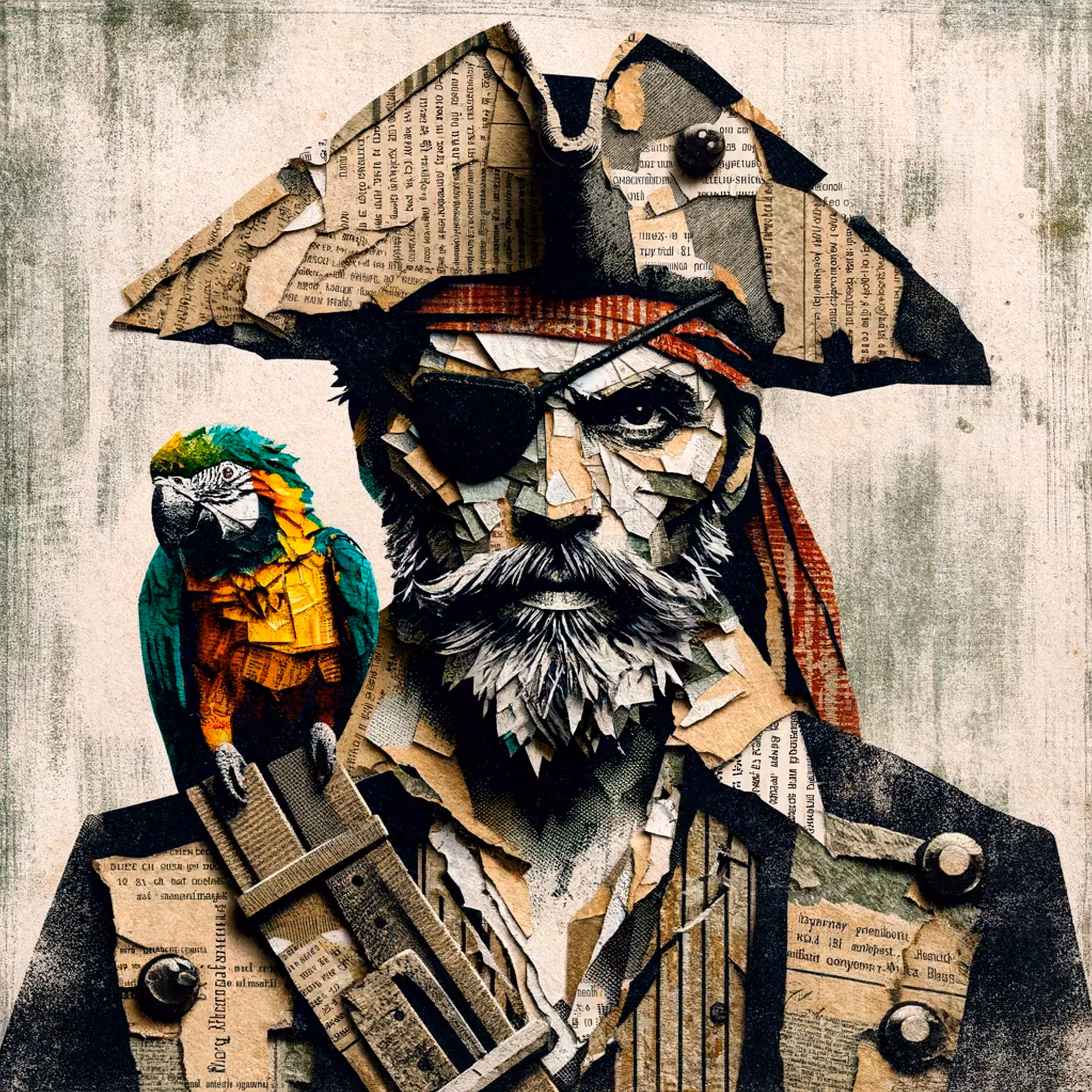 Swashbuckling Scraps - The Paper Pirate and His Parrot Pal