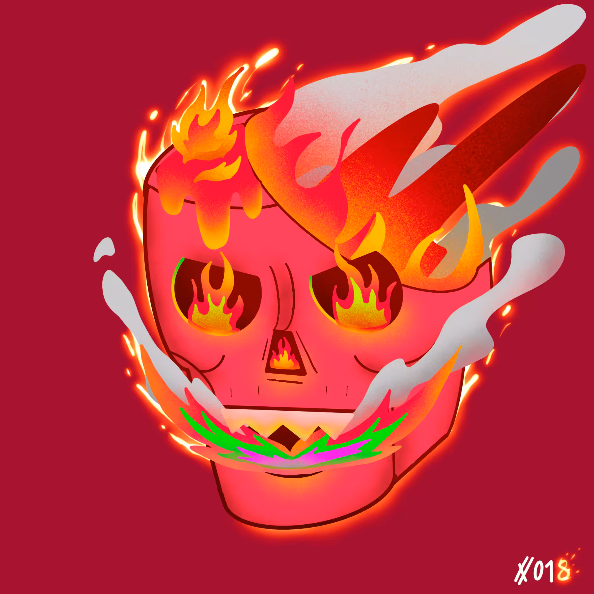 Crypto Skull #18 :Fire Skull
