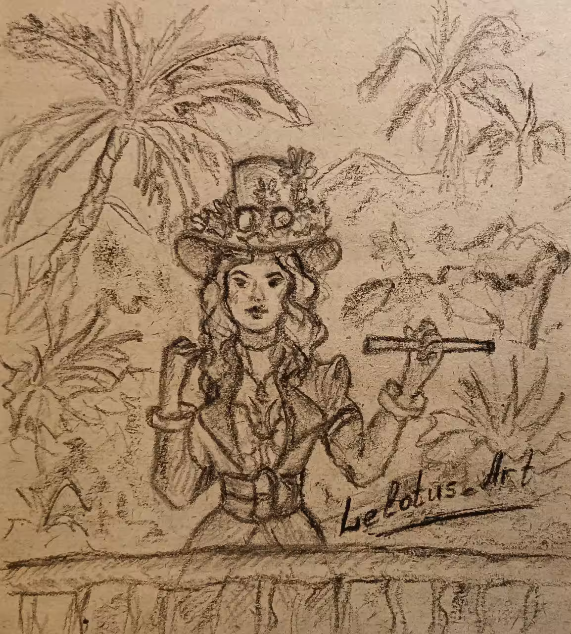 Charcoal Inktober 2024: Day 4 "EXOTIC" Экзотика