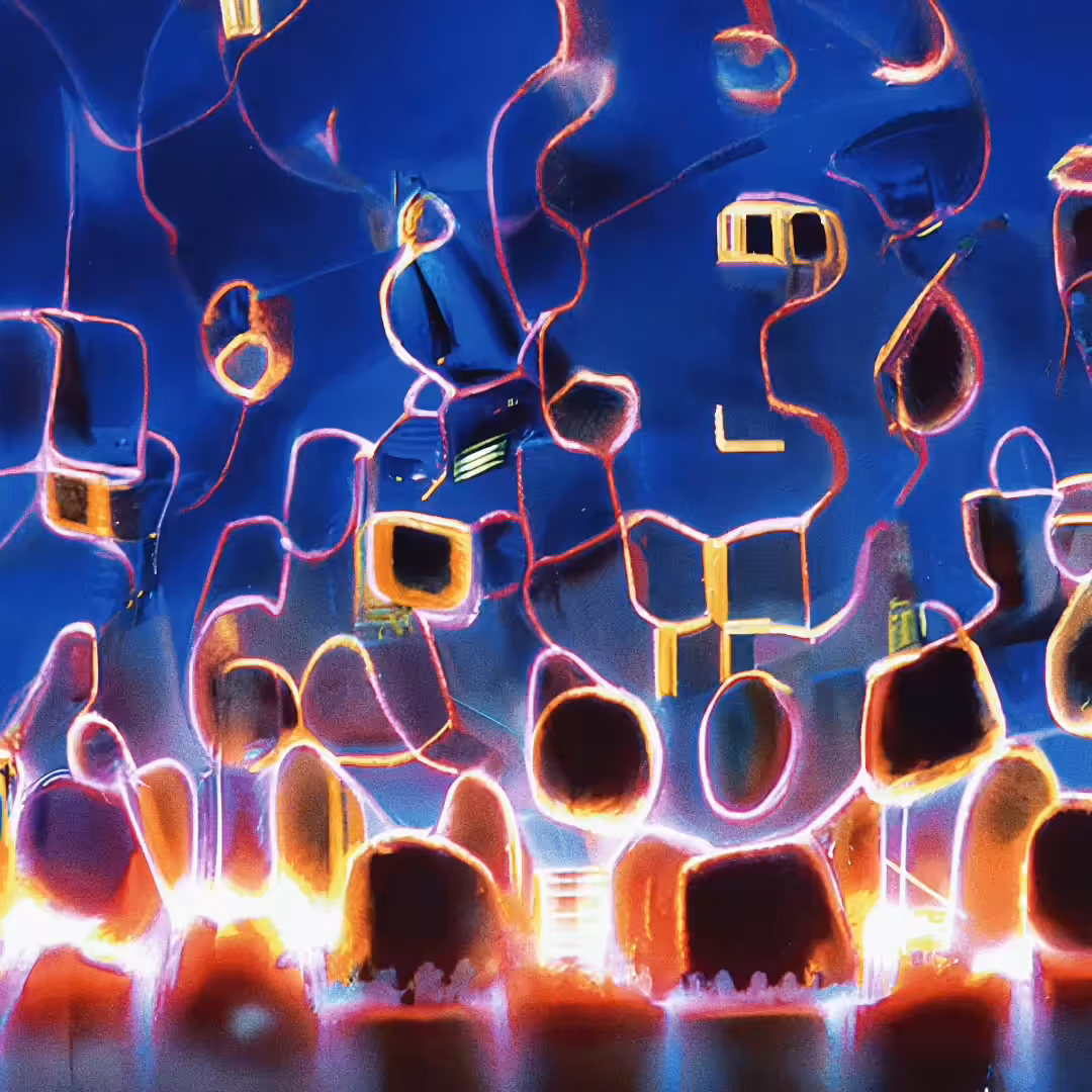 Flashing Bubble city in metaverse
