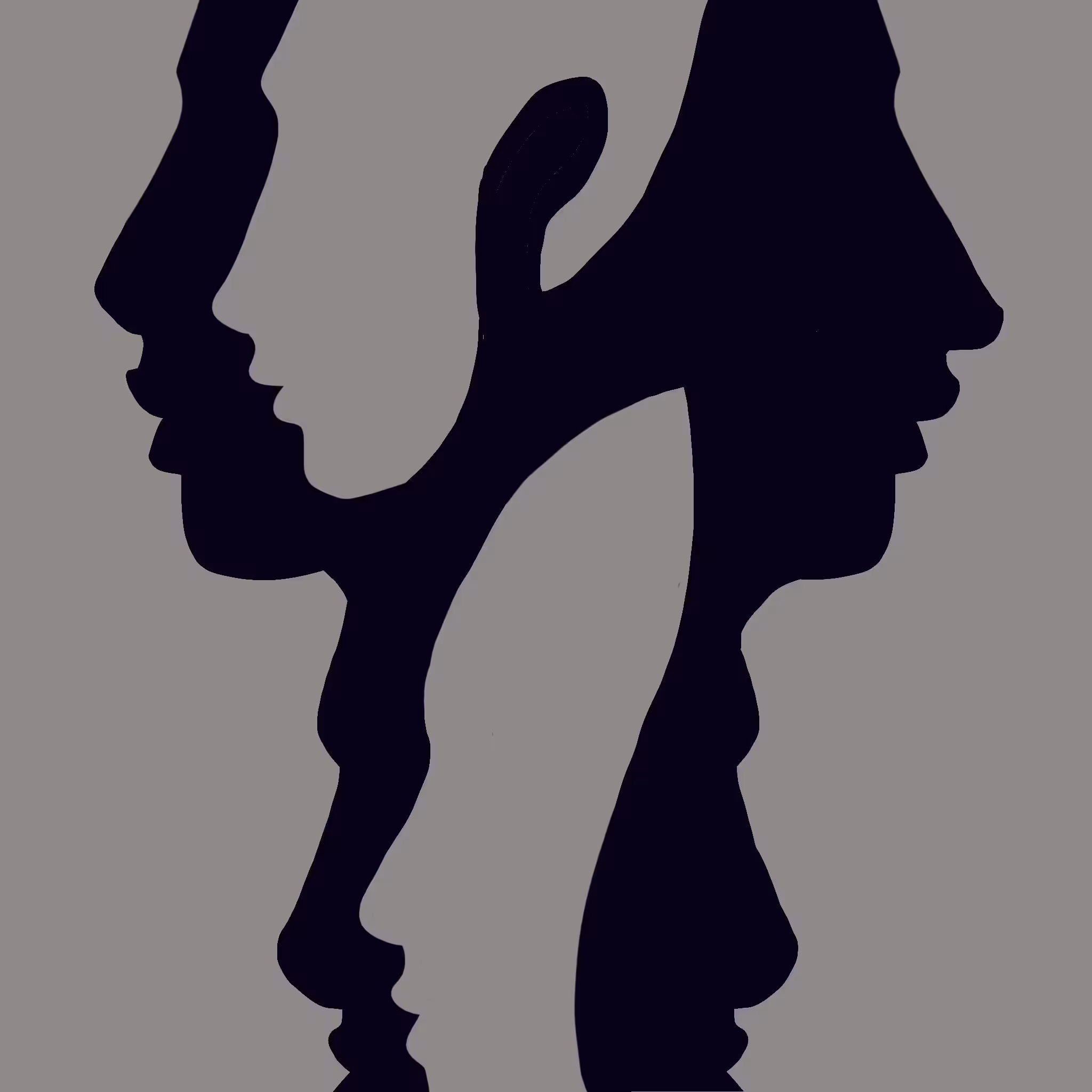 duotone: Interlocked faces