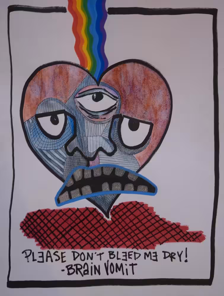 PleaseDontBleedMeDry!” Watercolor on 9x12” paper 1/1 NFT
