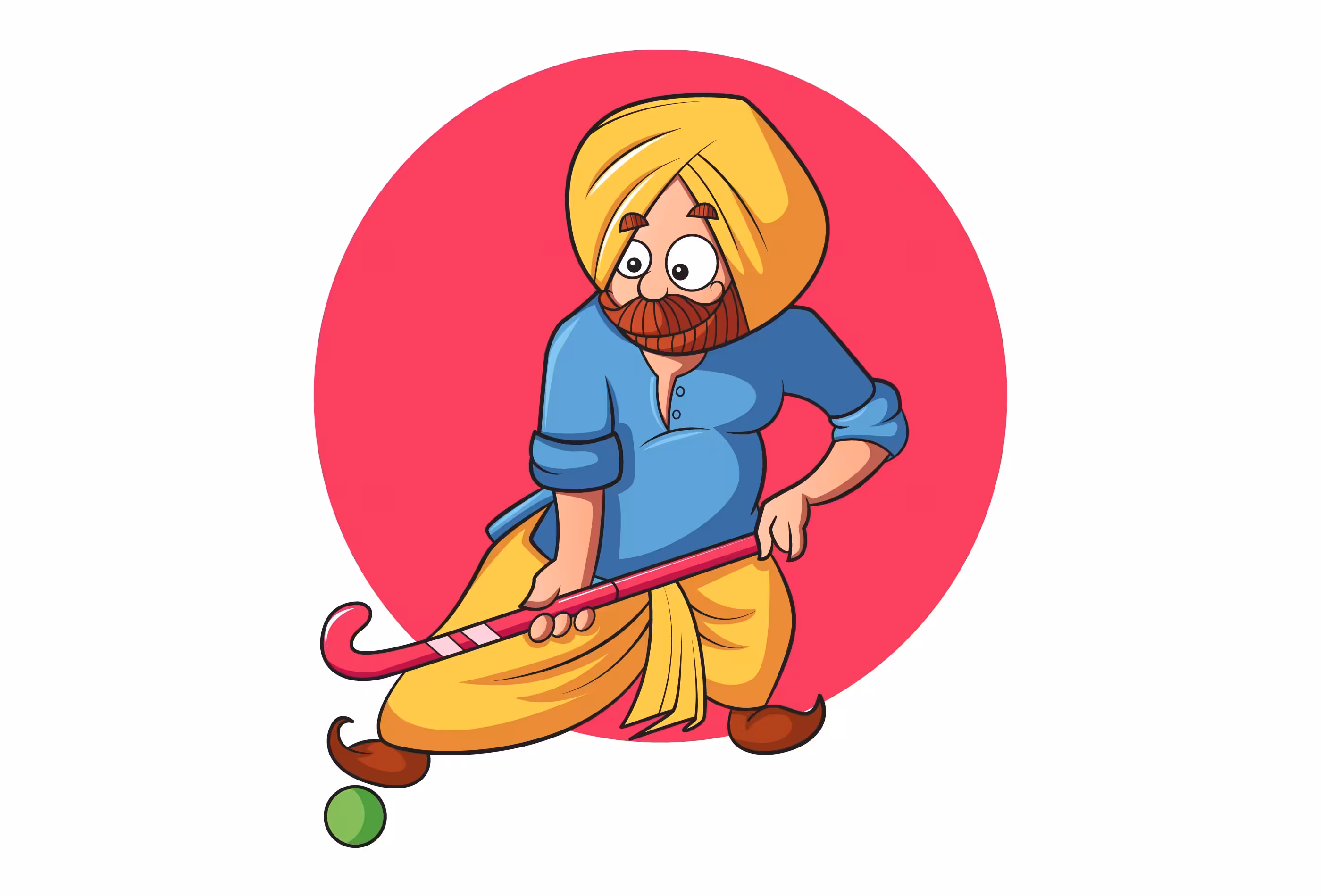 Cartoon Illustration Of Punjabi Man