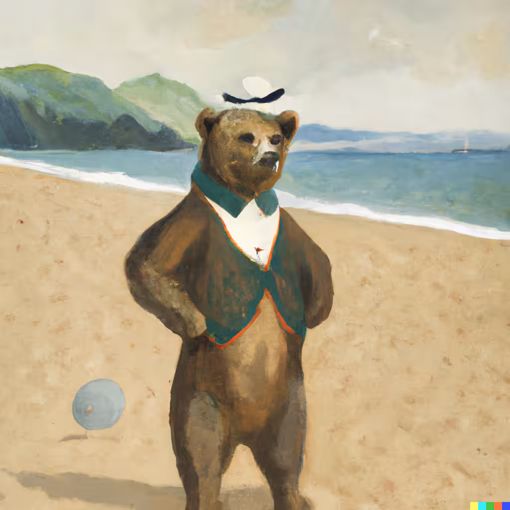 Edward Bear at the Beach