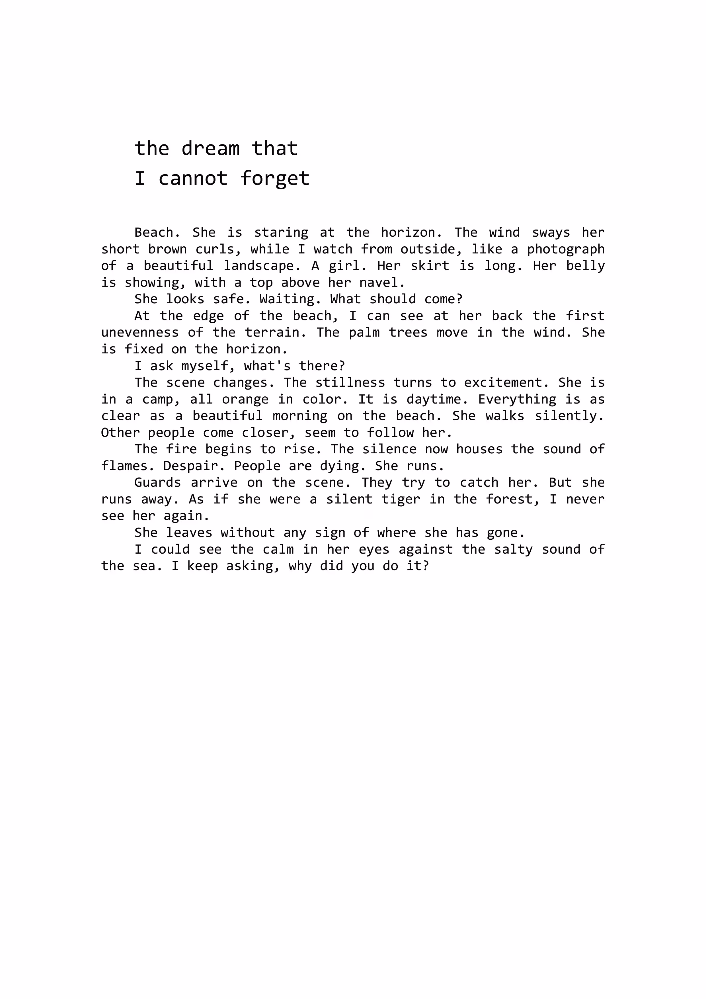 the dream that I cannot forget