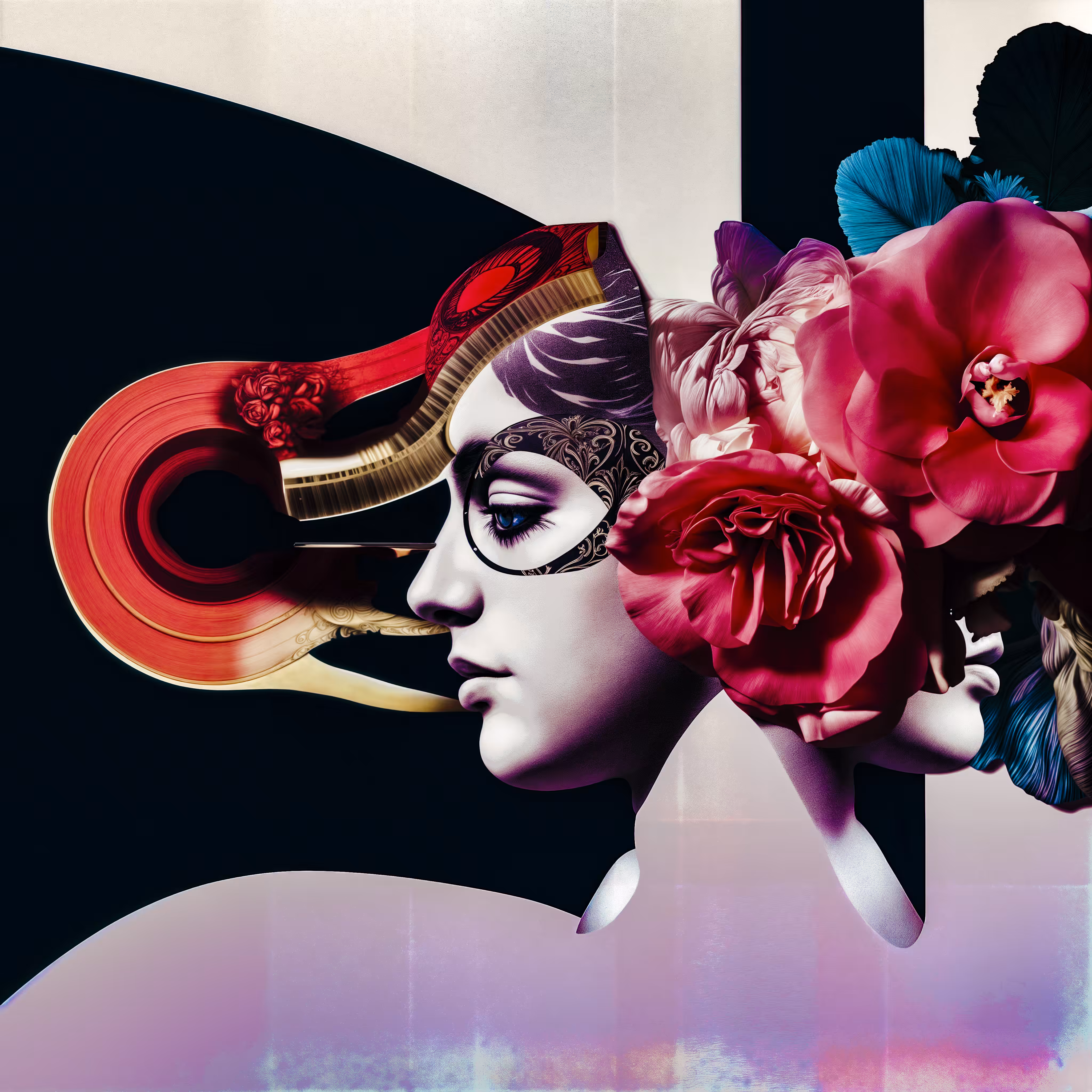 Floral Girl Collage