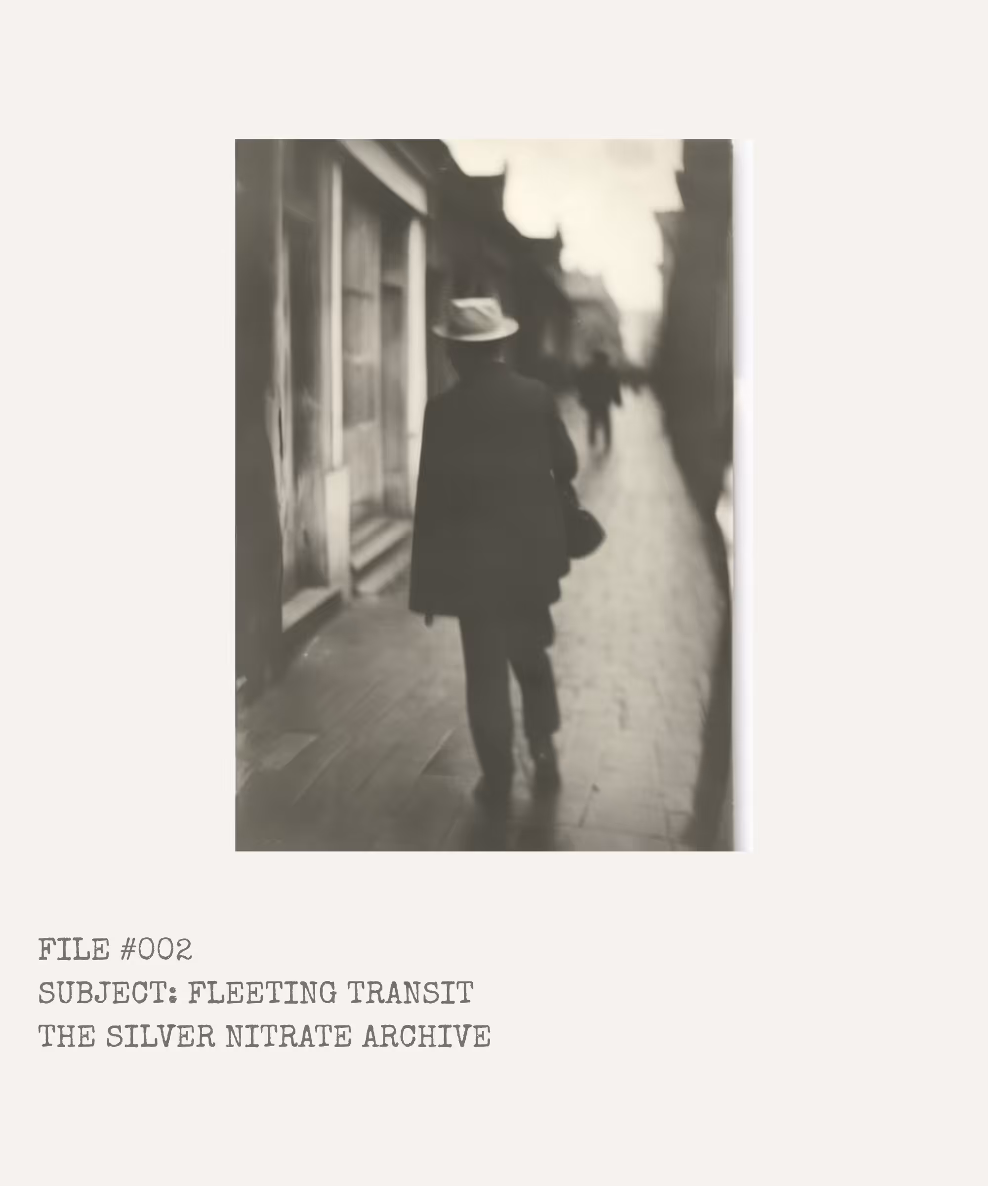 "The Silver Nitrate Archive": "File #002: Fleeting Transit"