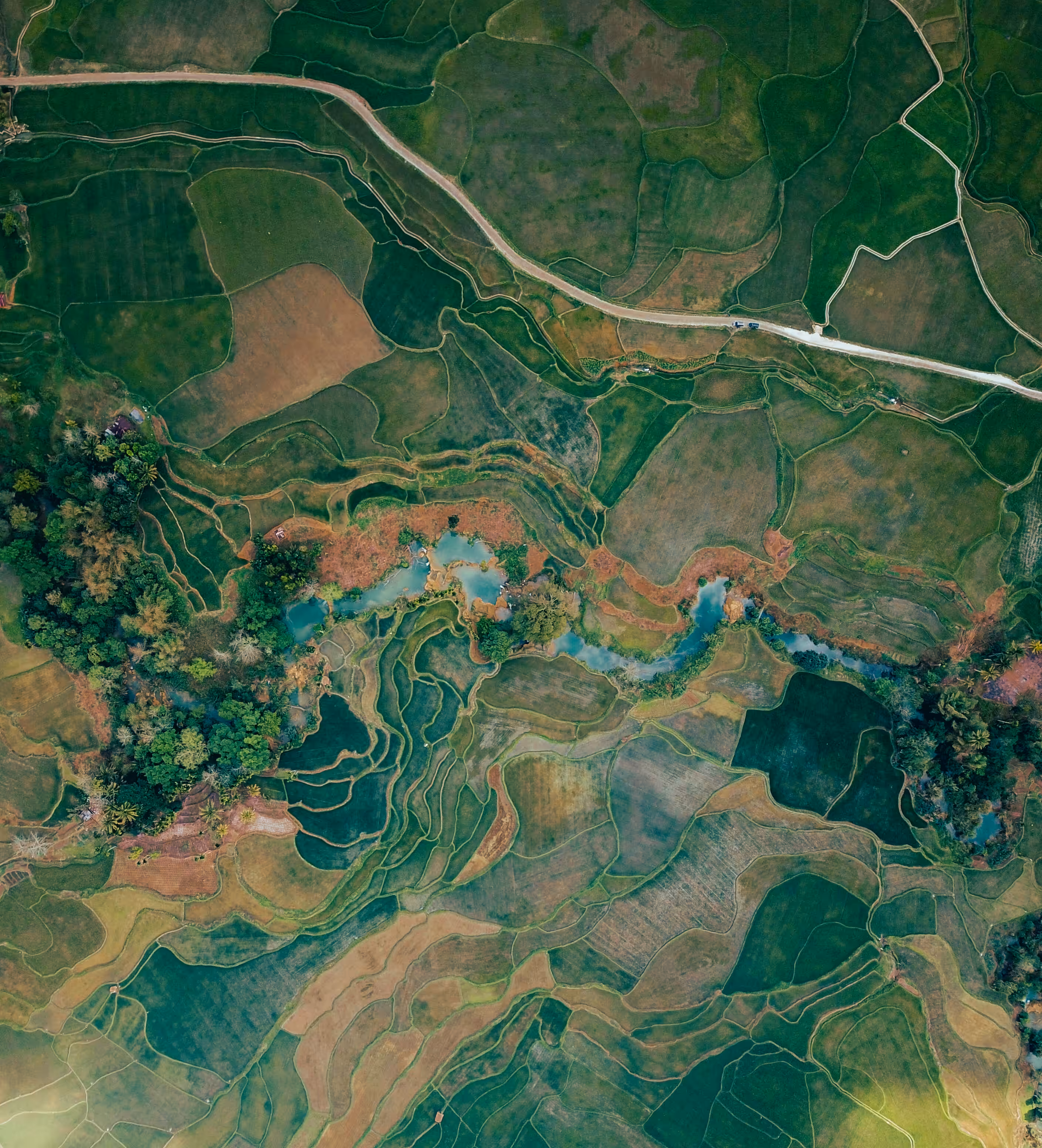 Aerial view weekacura waterfall, Sumba island, Indonesia