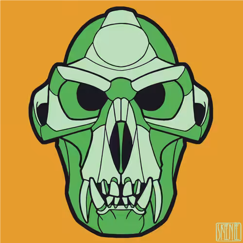 💀63 | MINIMALIST LANGUR SKULL | Green